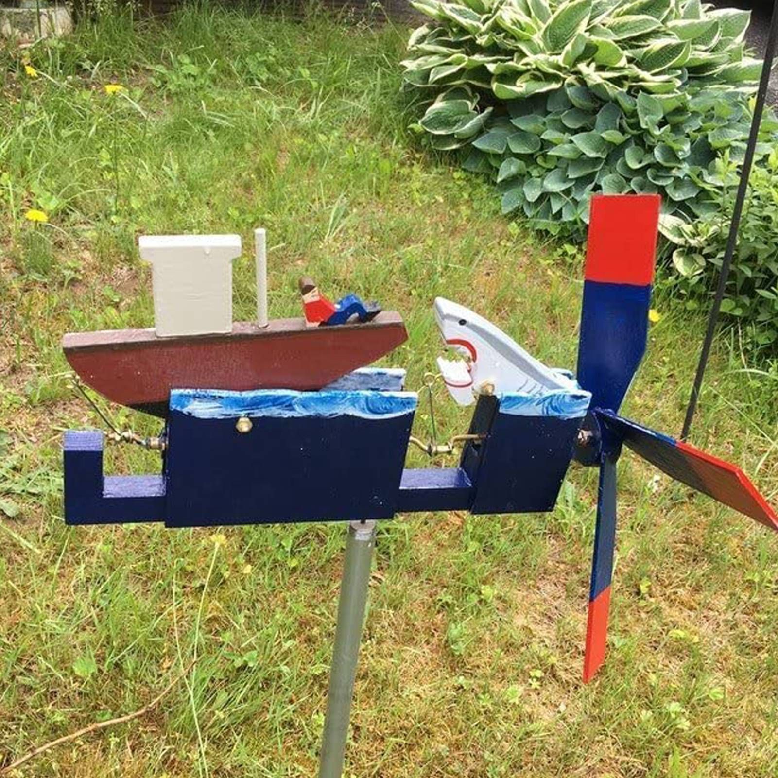 Wind Spinner Yard Art Wind Spinners Shark Windmill Outdoor Garden Patio Ornament view 6