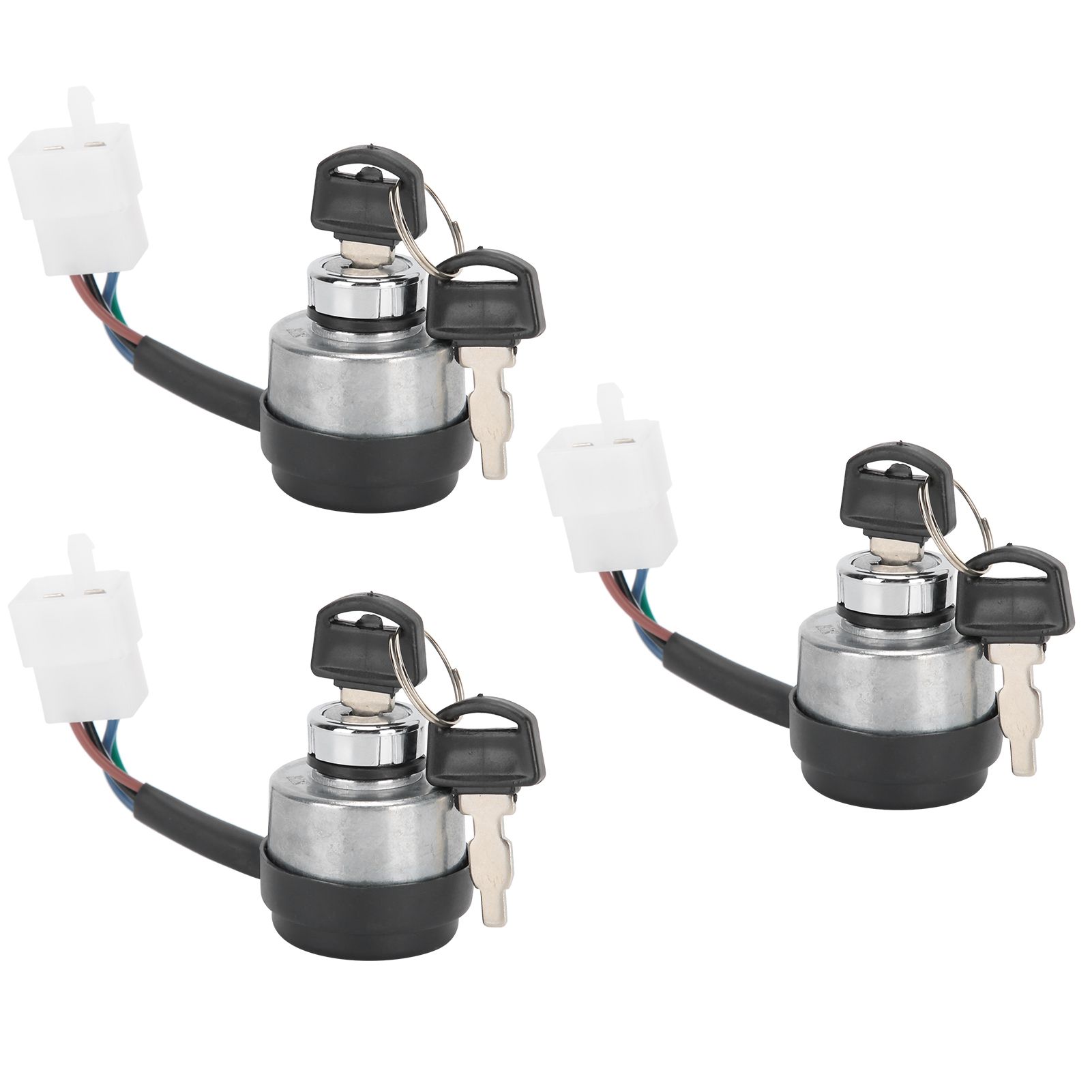 3Set Electric Door Lock 4-Wire Ignition Switch with Keys for view 7