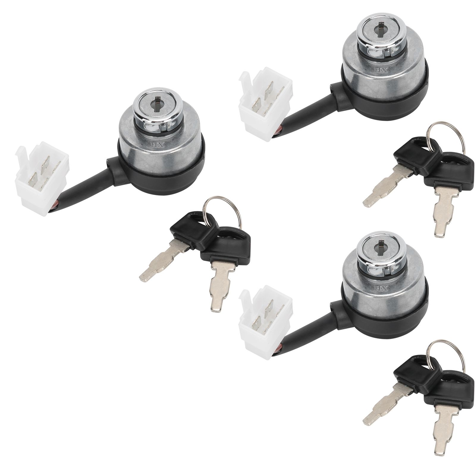 3Set Electric Door Lock 4-Wire Ignition Switch with Keys for view 8