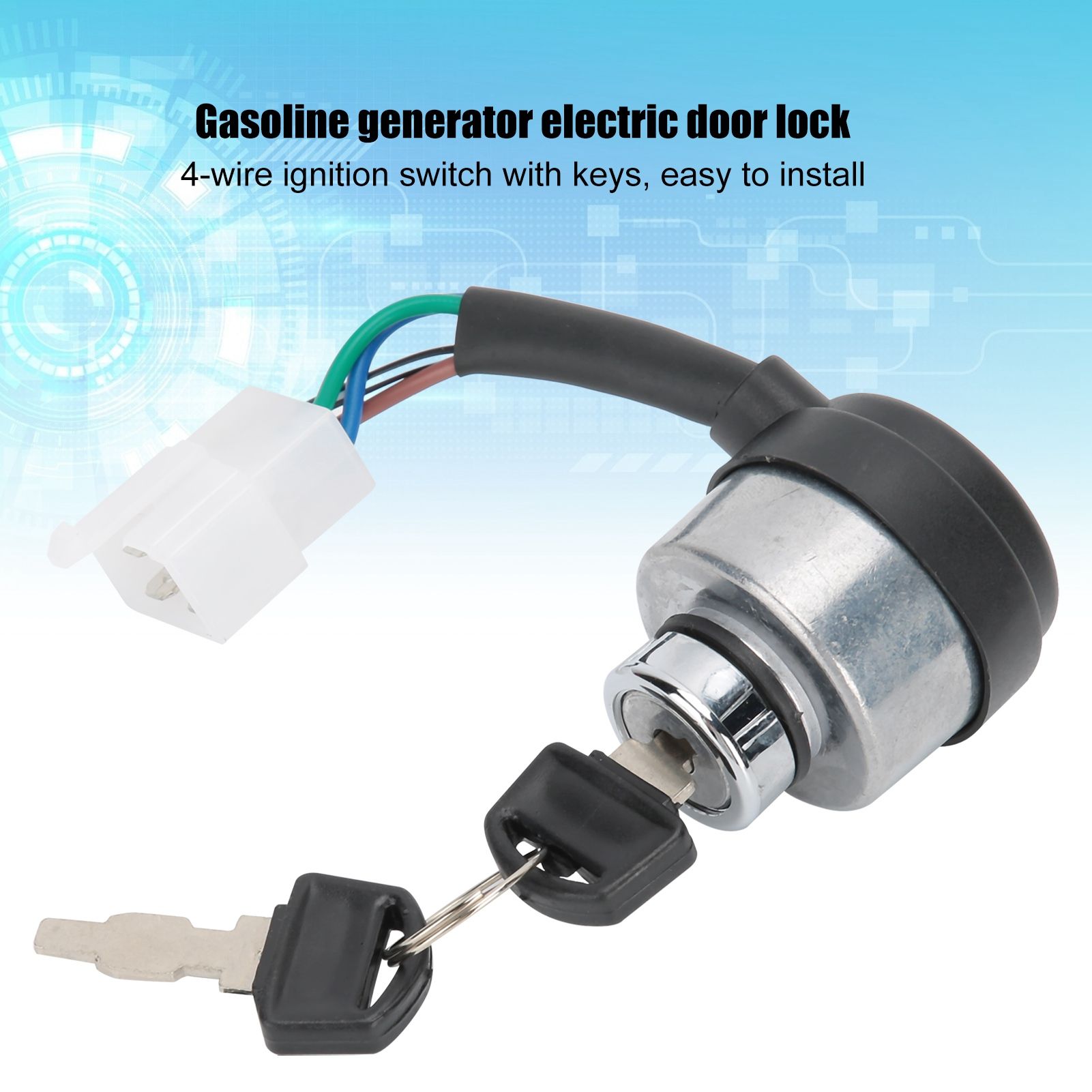 3Set Electric Door Lock 4-Wire Ignition Switch with Keys for view 15