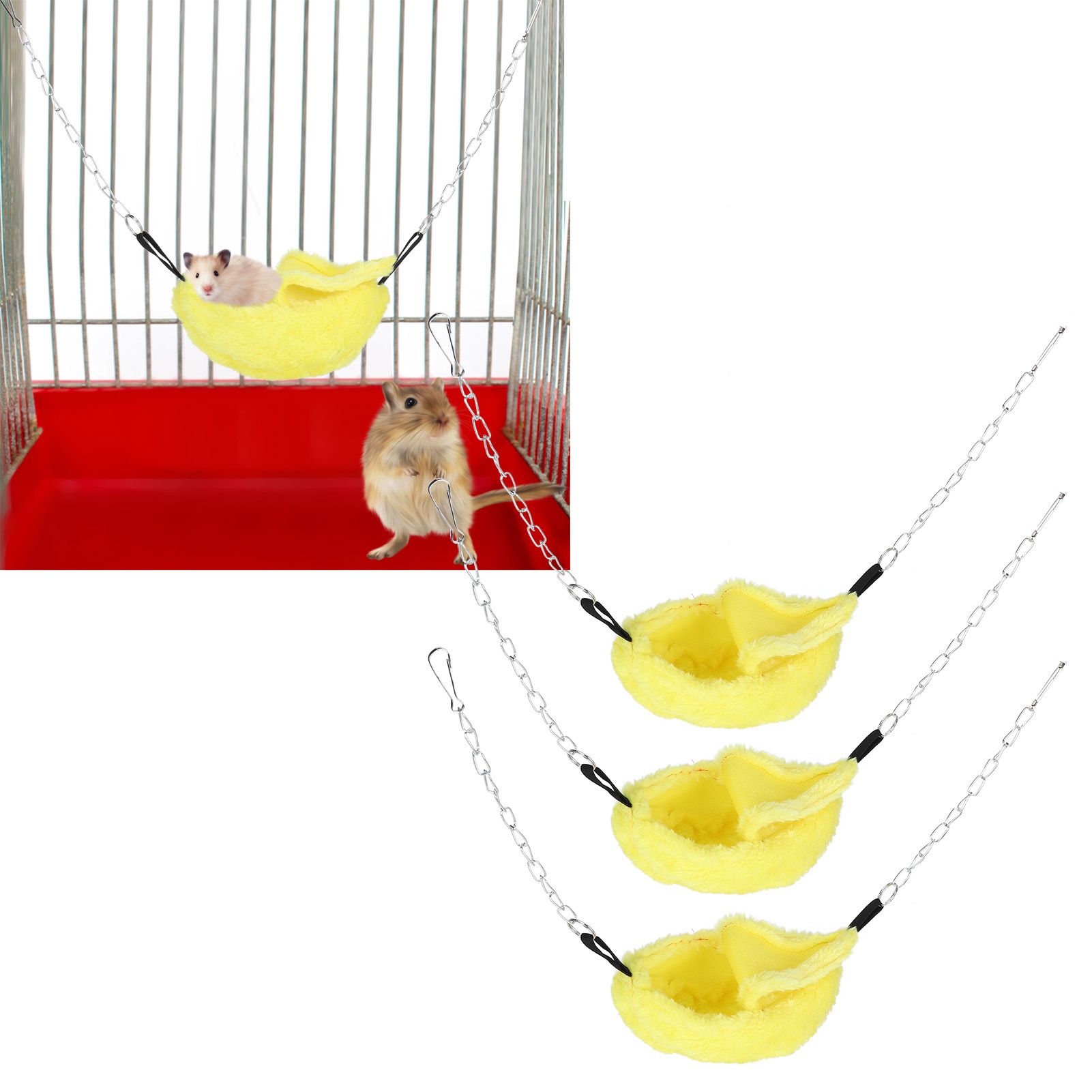 3 Sets Pet Cage Winter Warm Banana Shape Hamster Hammock Bed Hanging House view 9
