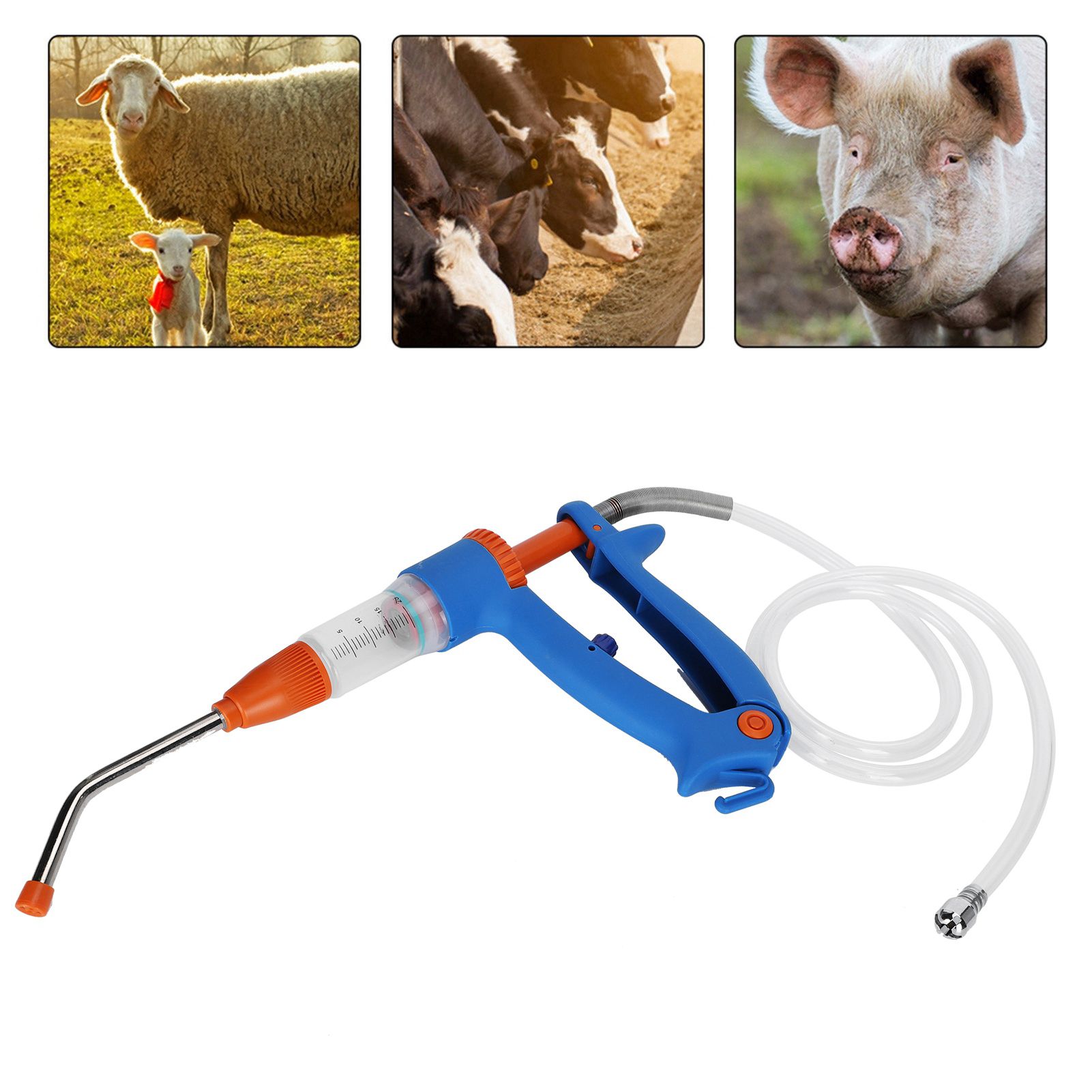20ml Adjustable Continuous Vaccine Injector Automatic Feeding Injection Tool view 10