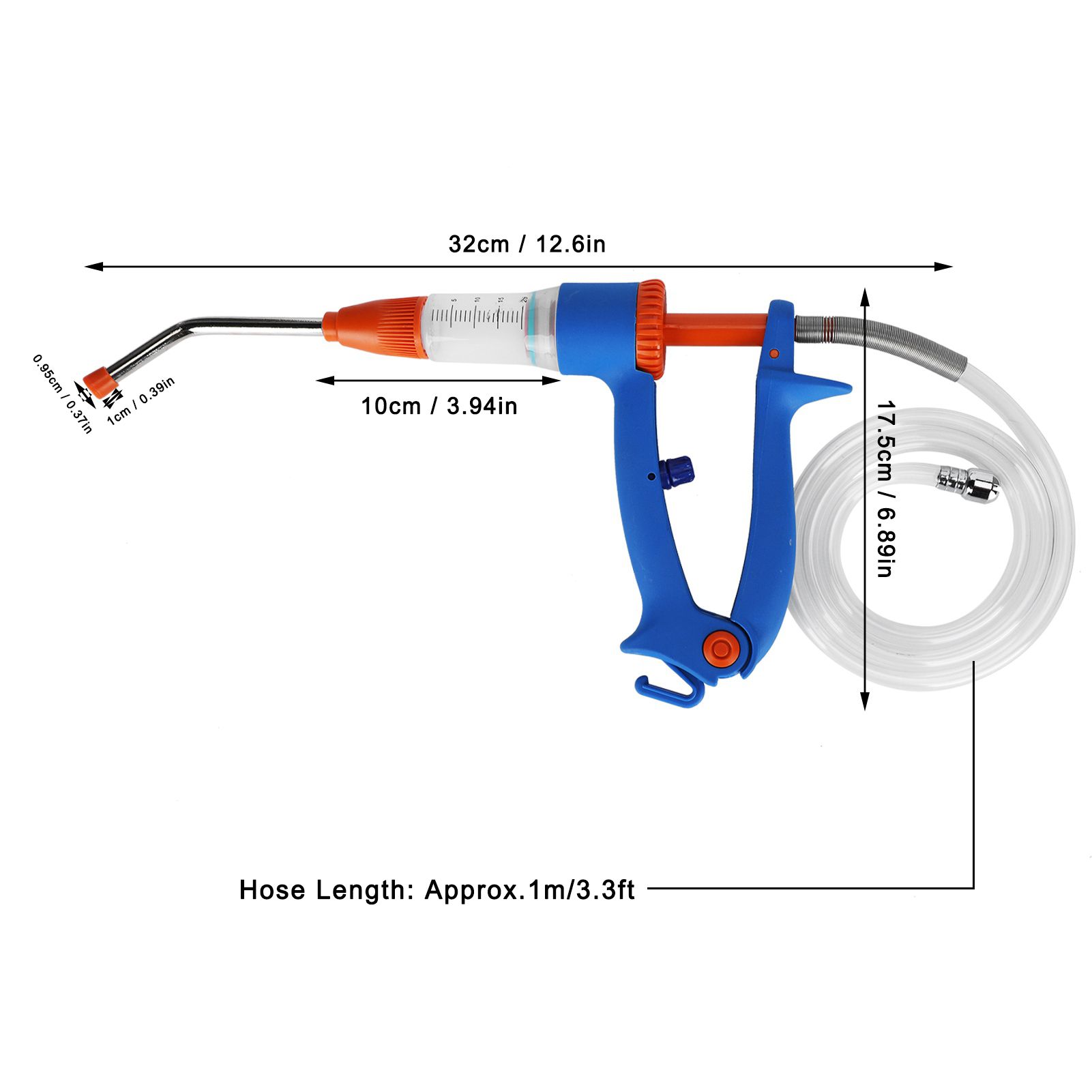 20ml Adjustable Continuous Vaccine Injector Automatic Feeding Injection Tool view 14