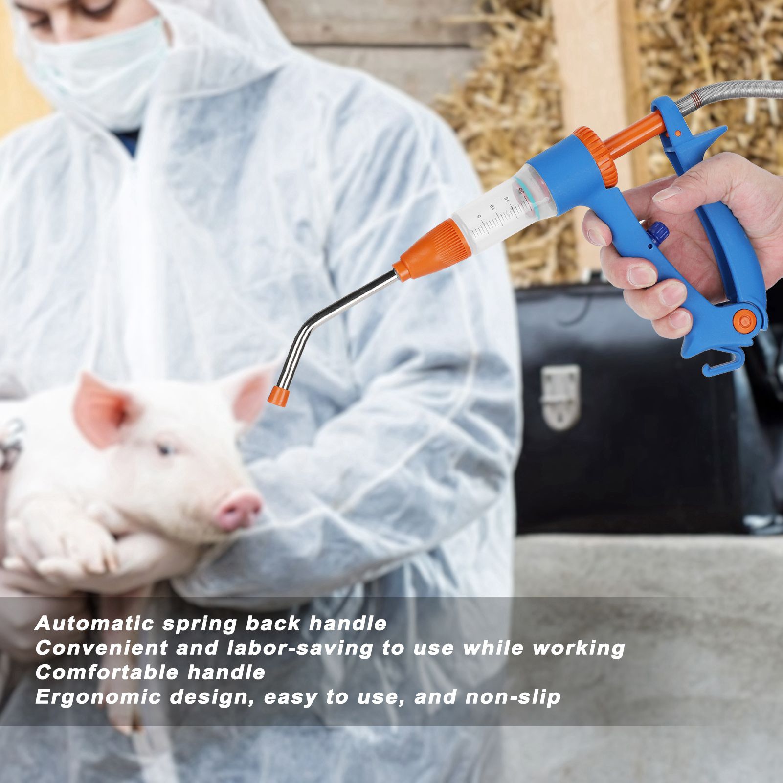 20ml Adjustable Continuous Vaccine Injector Automatic Feeding Injection Tool view 15