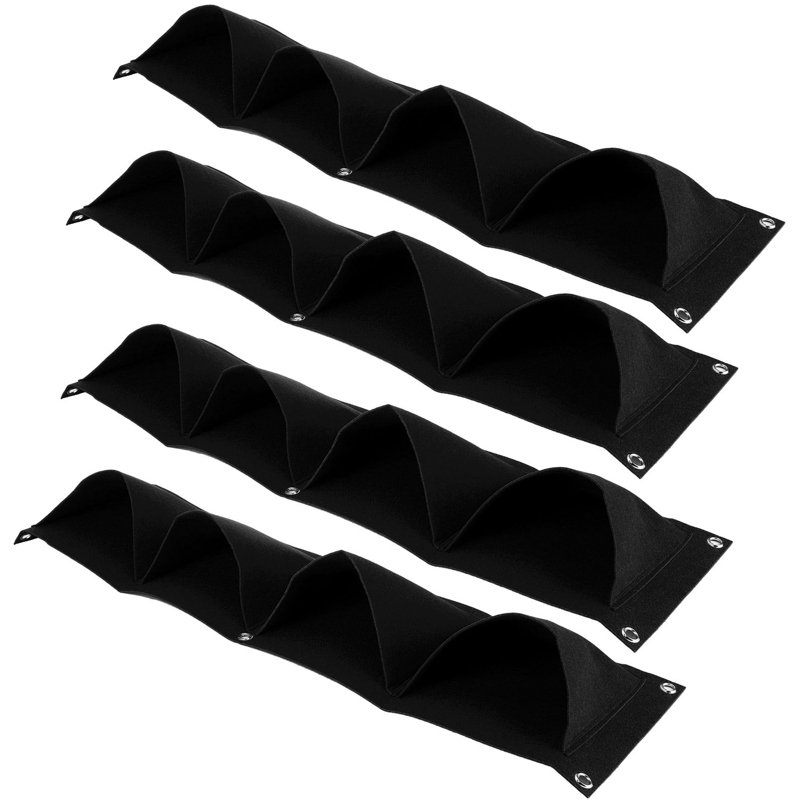 4Pcs 4 Pocket Plant Grow Bag Wall Mounted Reusable Degradable Felt Garden view 4