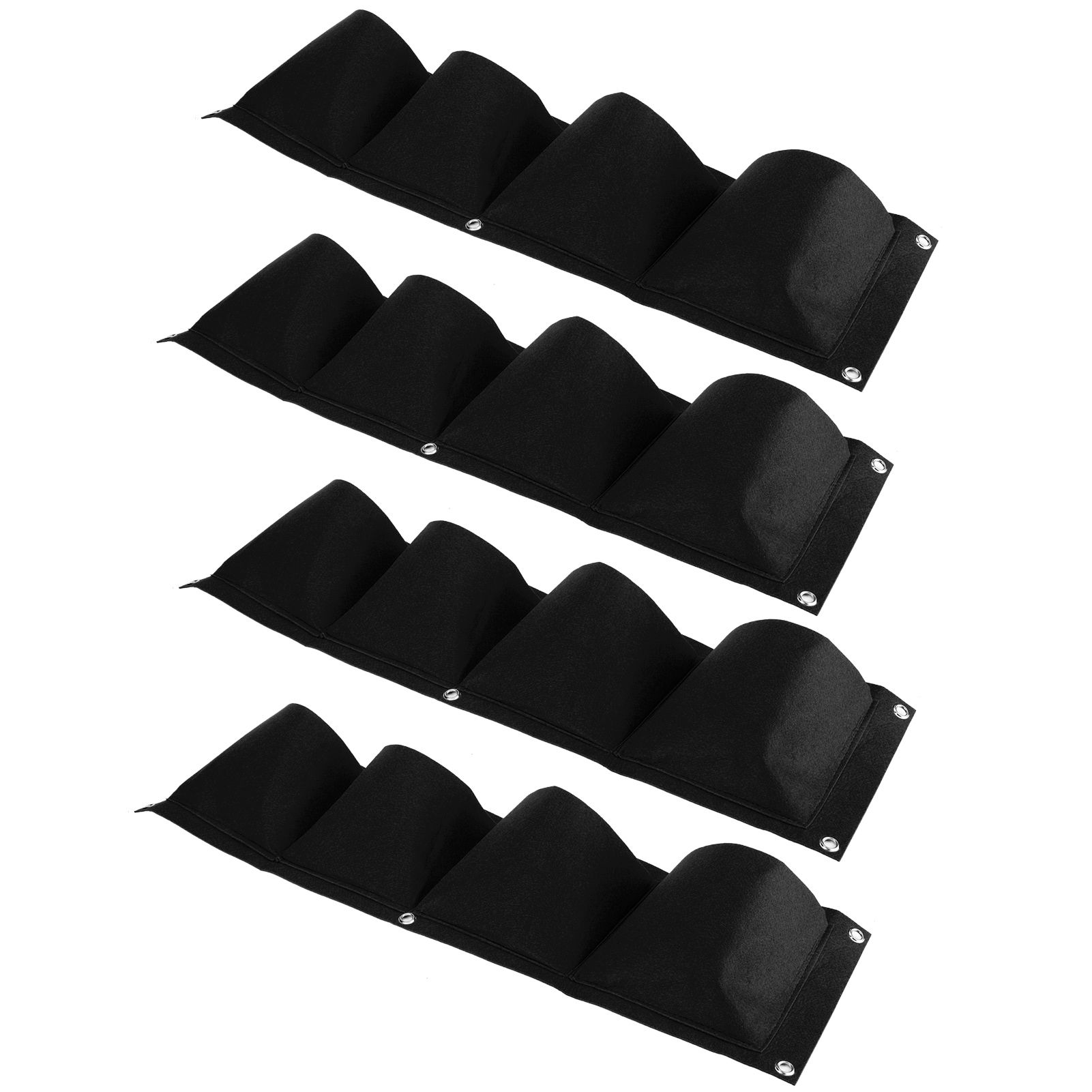 4Pcs 4 Pocket Plant Grow Bag Wall Mounted Reusable Degradable Felt Garden view 6