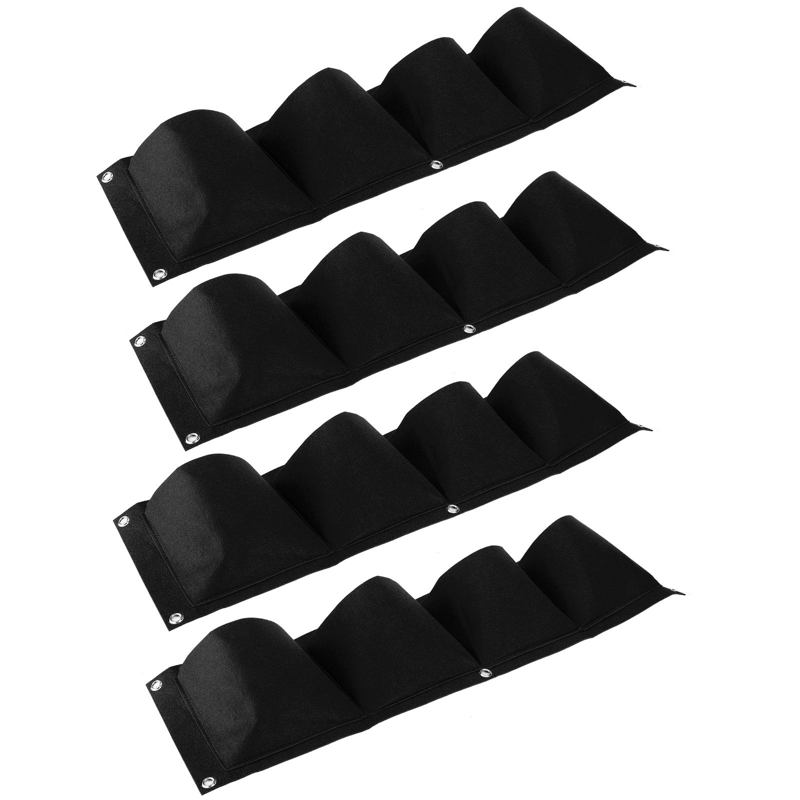 4Pcs 4 Pocket Plant Grow Bag Wall Mounted Reusable Degradable Felt Garden view 7