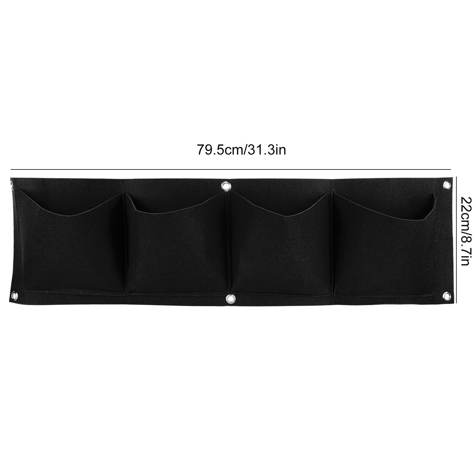 4Pcs 4 Pocket Plant Grow Bag Wall Mounted Reusable Degradable Felt Garden view 14