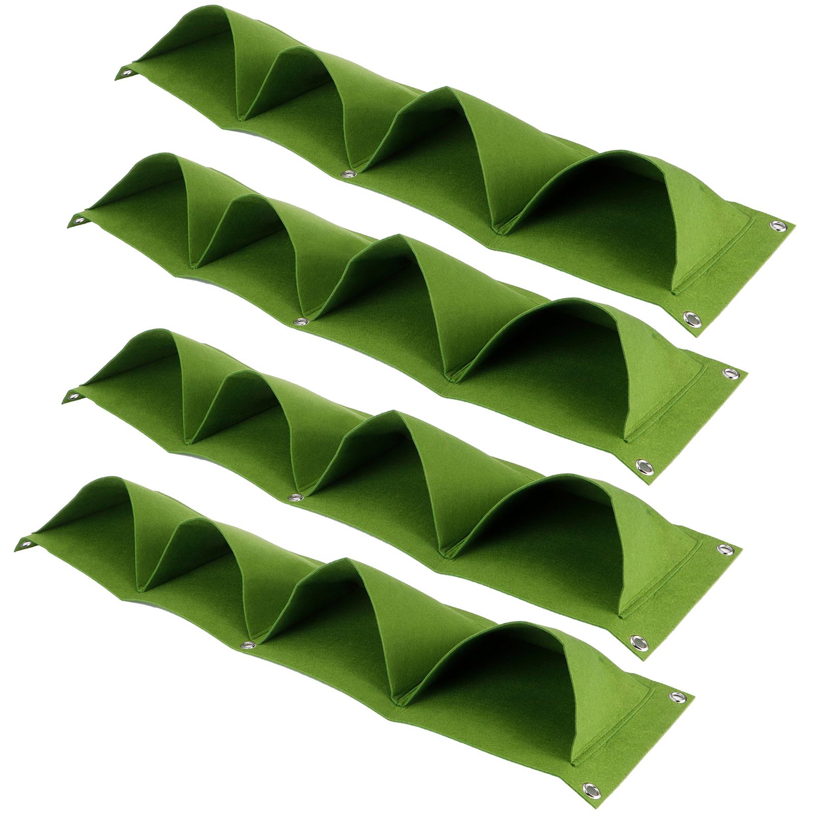 4Pcs 4 Pocket Plant Grow Bag Wall Mounted Reusable Degradable Felt Garden view 4