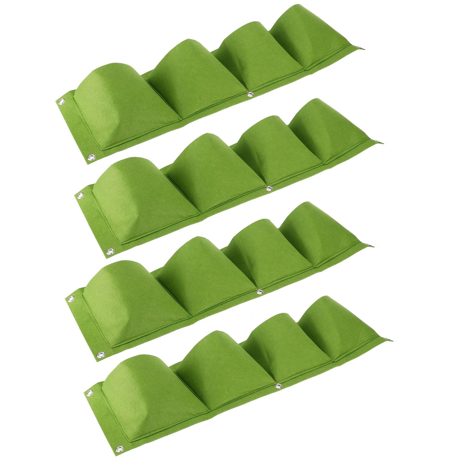 4Pcs 4 Pocket Plant Grow Bag Wall Mounted Reusable Degradable Felt Garden view 7