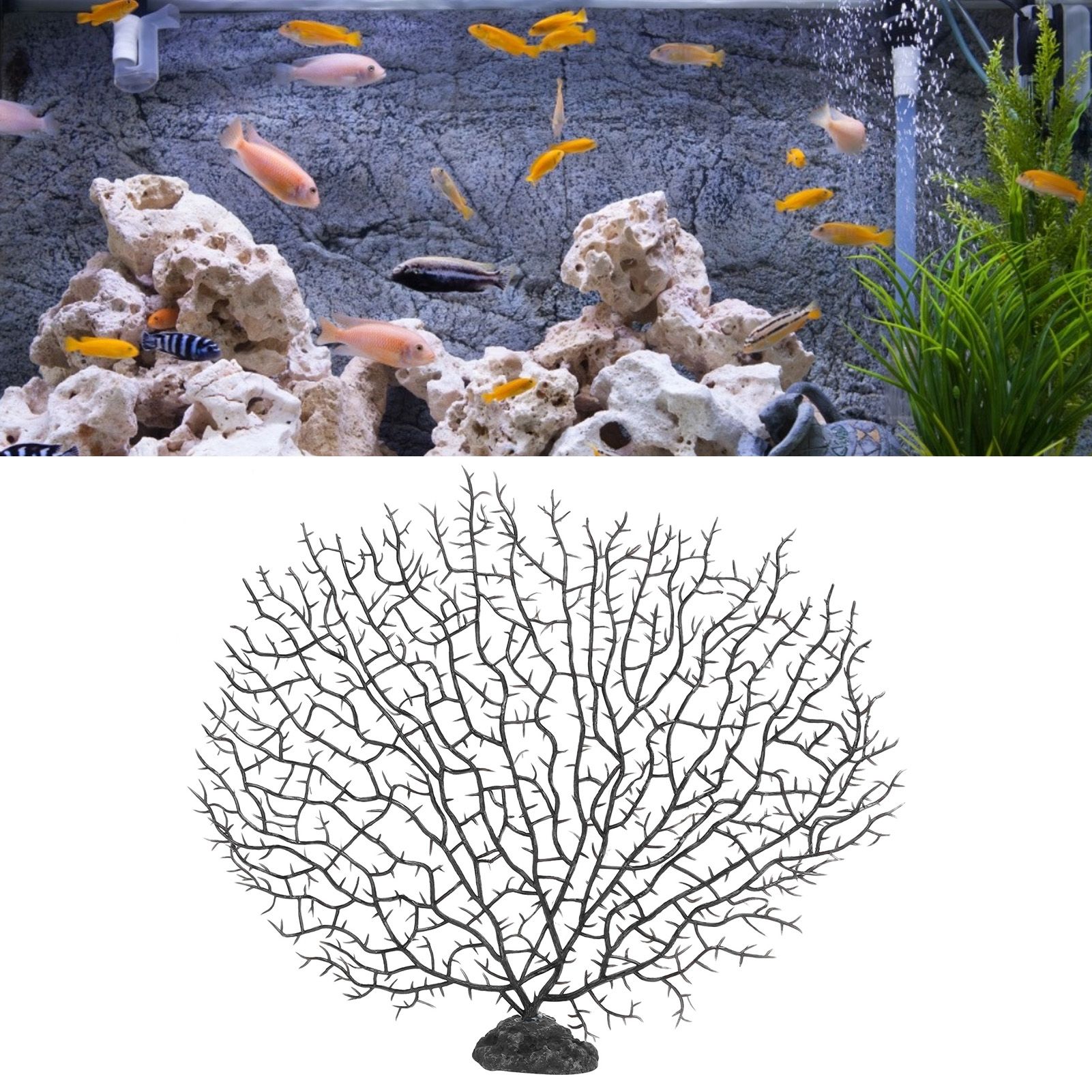 2Pcs Artificial Water Plant Aquarium Decoration Fish Tank Landscaping view 10