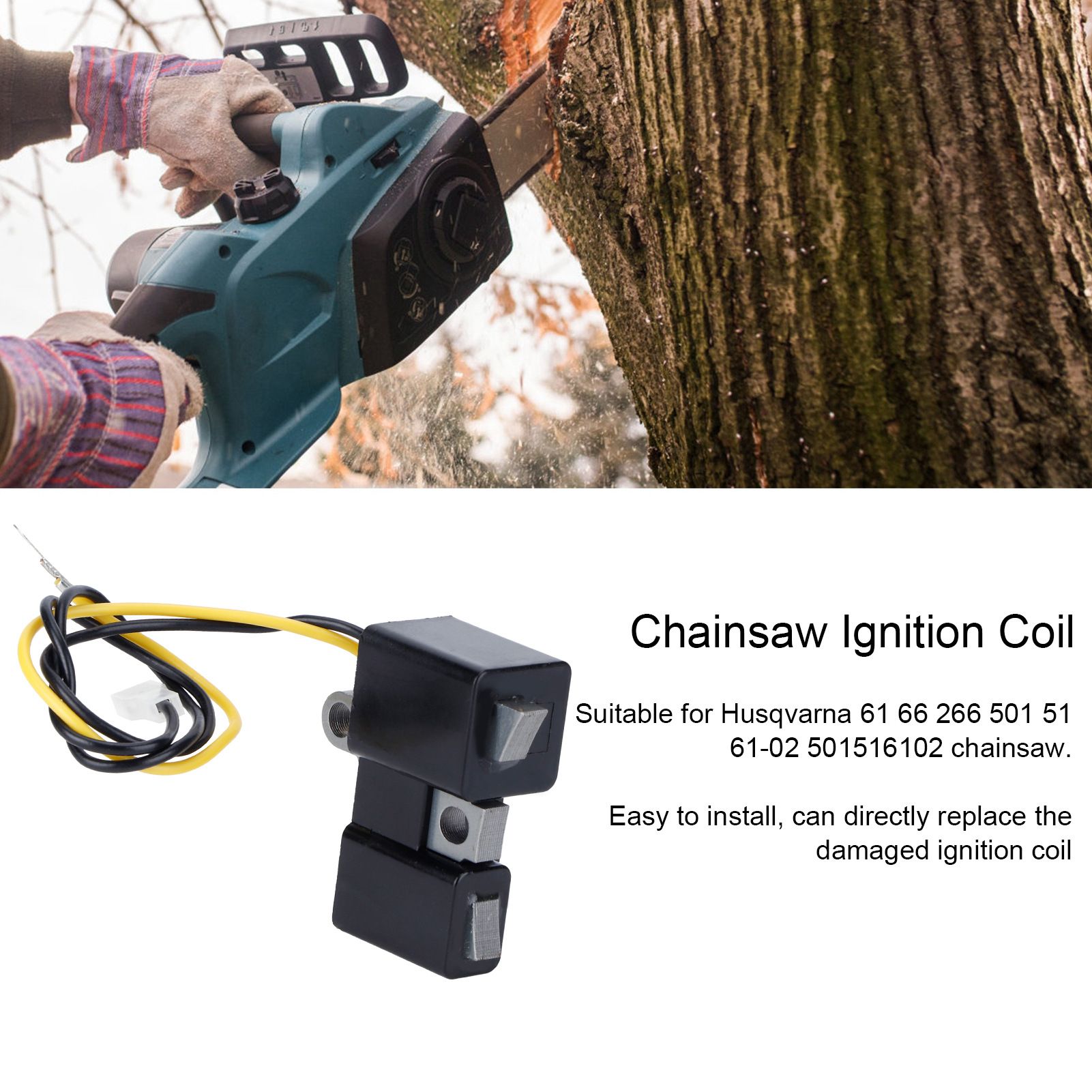 Ignition Coil Module Kit for Husqvarna 61 66 266 501 51 61-02 501516102 Chainsaw view 15