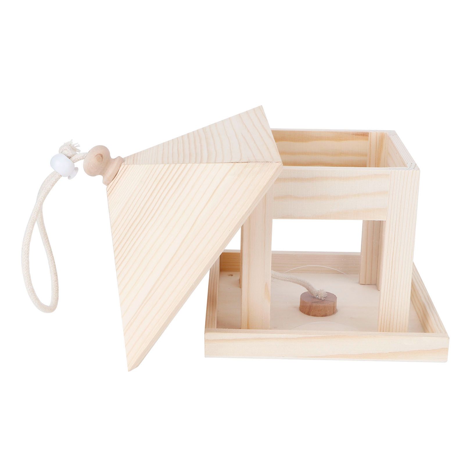 Hanging Bird House Nesting Box Feeding Feeder Box Garden Ornament Outdoor Tree view 4