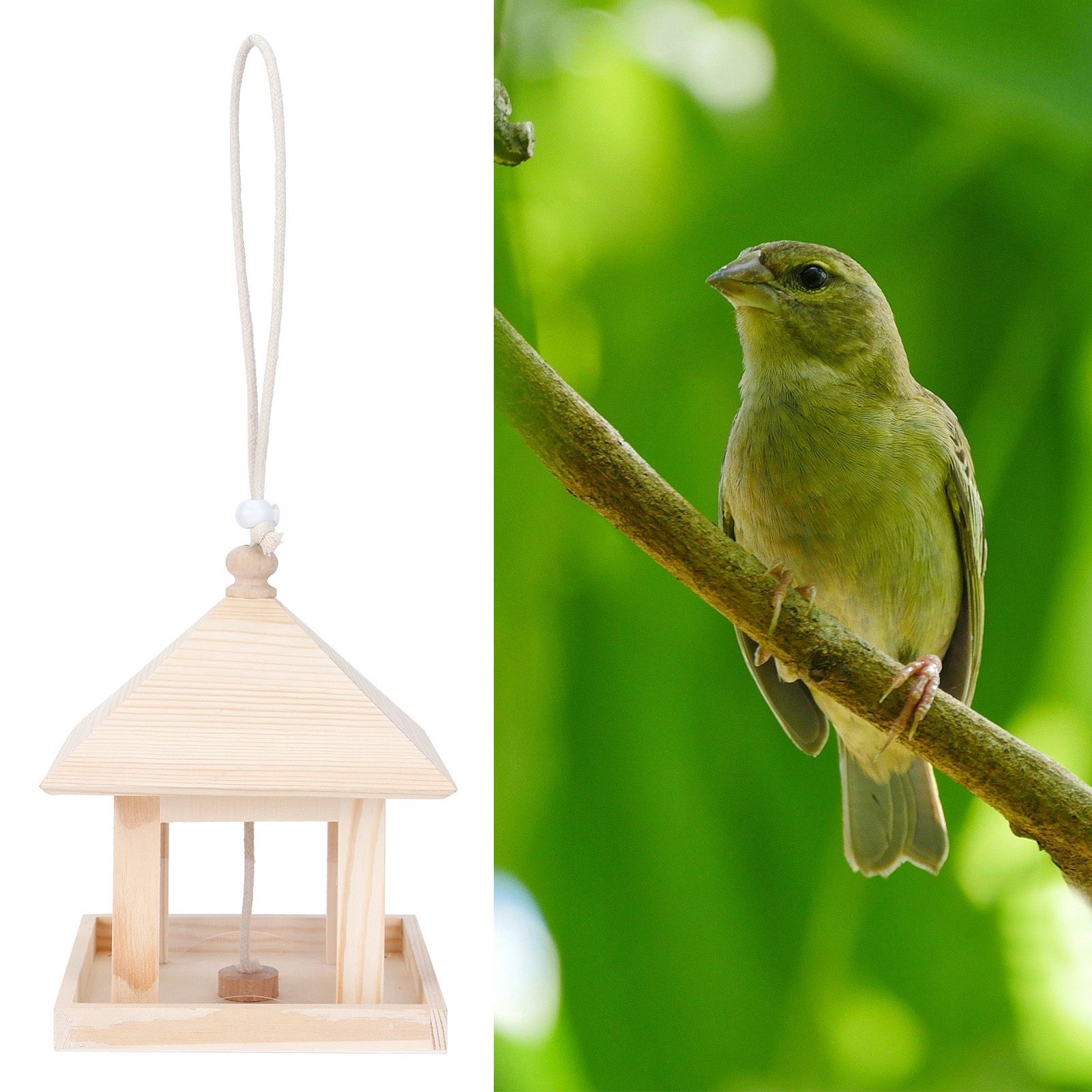 Hanging Bird House Nesting Box Feeding Feeder Box Garden Ornament Outdoor Tree view 9