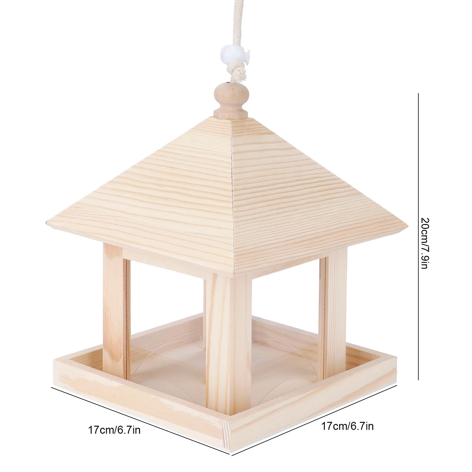 Hanging Bird House Nesting Box Feeding Feeder Box Garden Ornament Outdoor Tree view 15