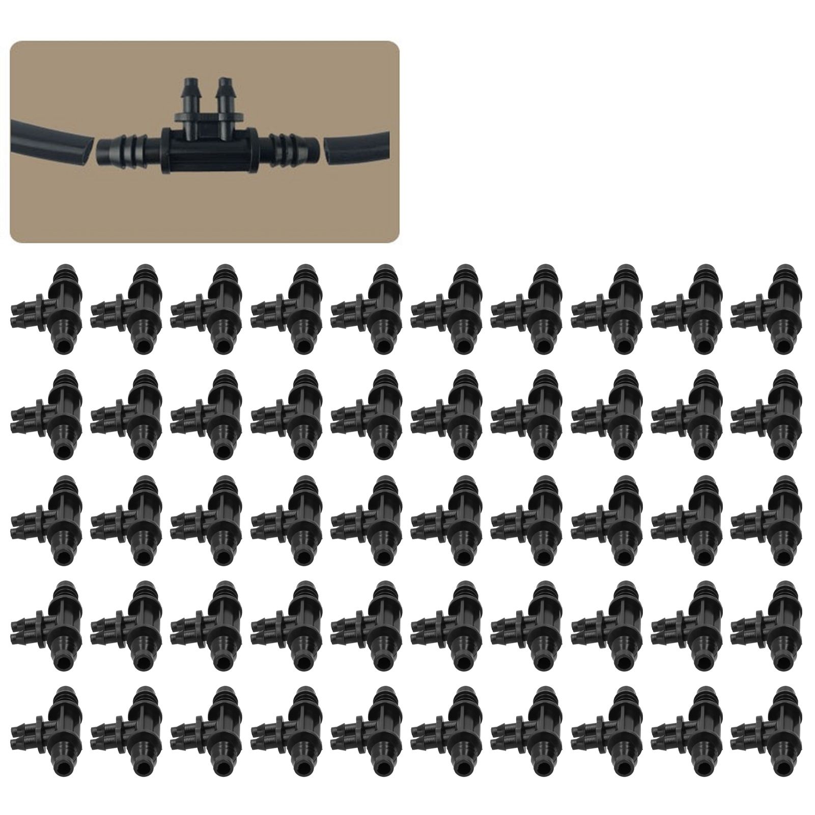 50PCS 4‑Way Connector 8/11 to 4/7mm Drip Irrigation Tubing Connector Fitting view 9