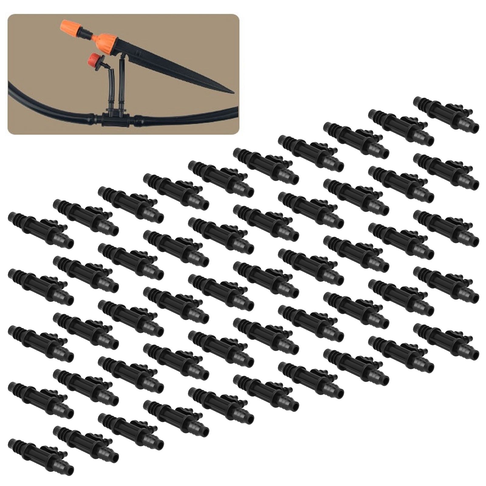 50PCS 4‑Way Connector 8/11 to 4/7mm Drip Irrigation Tubing Connector Fitting view 10