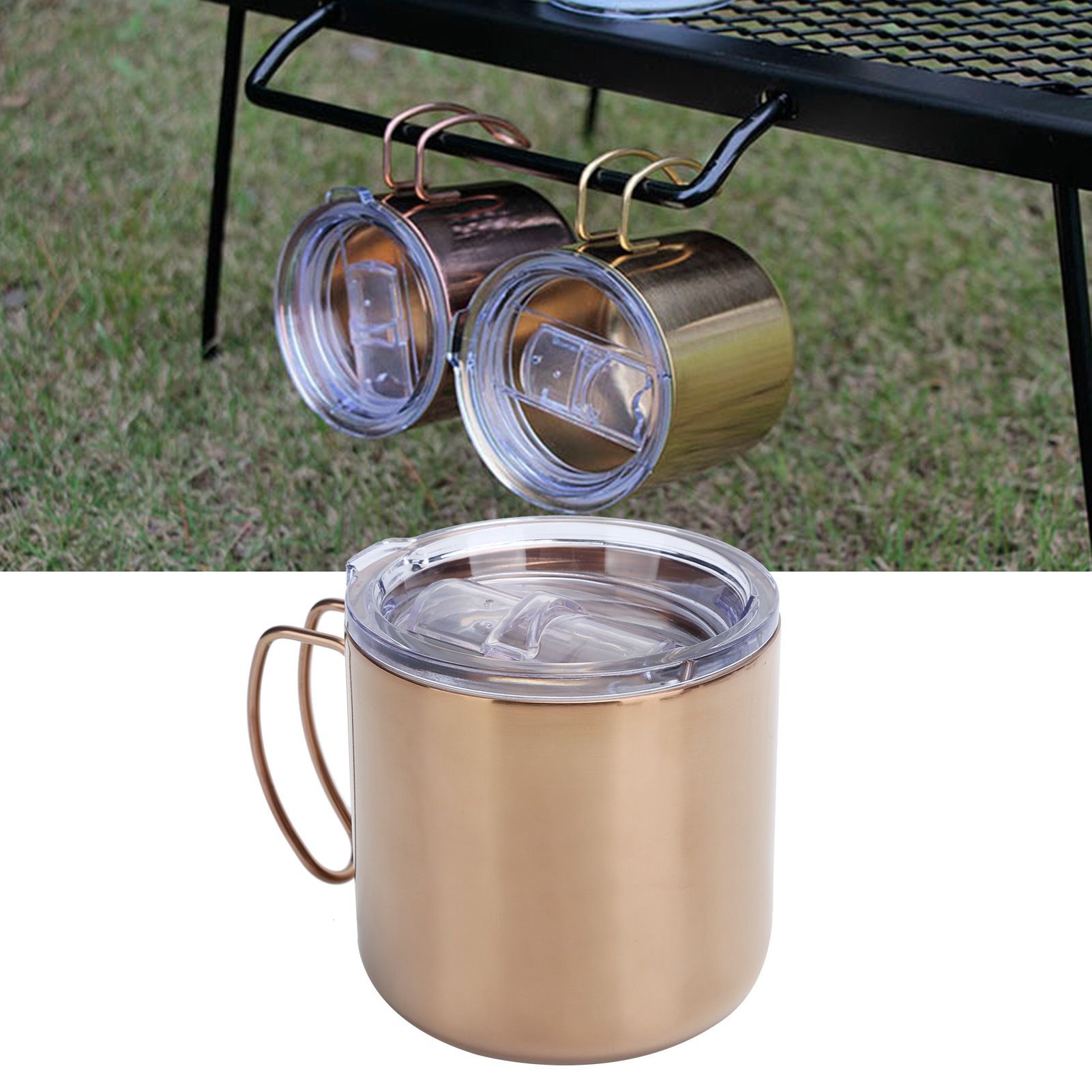Retro Coffee Mug 304 Stainless Steel Double Walled Anti‑Scalding Cup for view 10