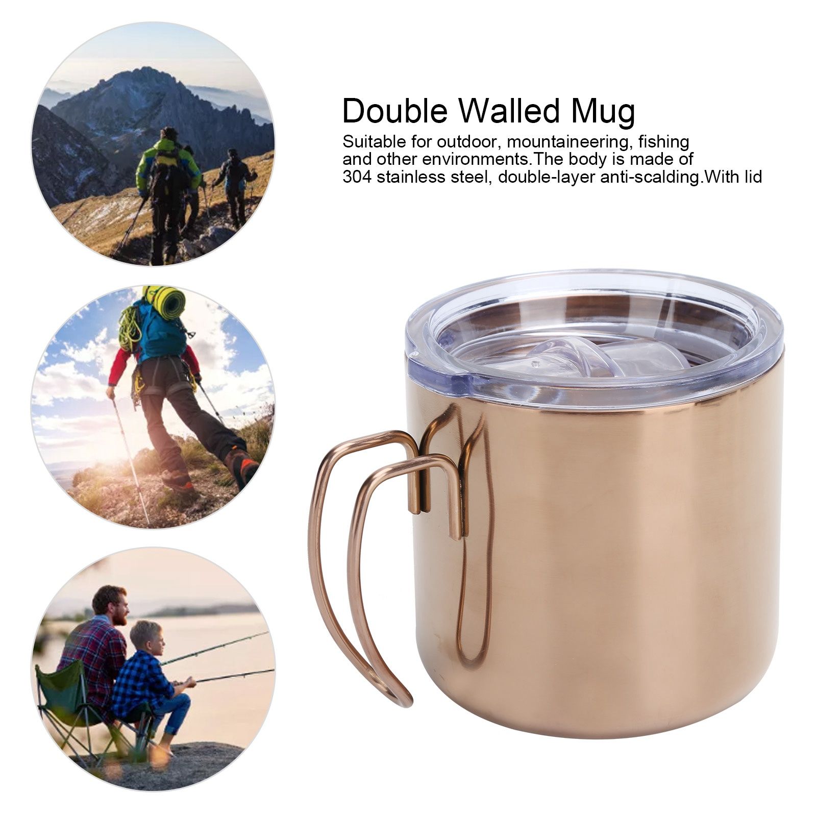 Retro Coffee Mug 304 Stainless Steel Double Walled Anti‑Scalding Cup for view 13