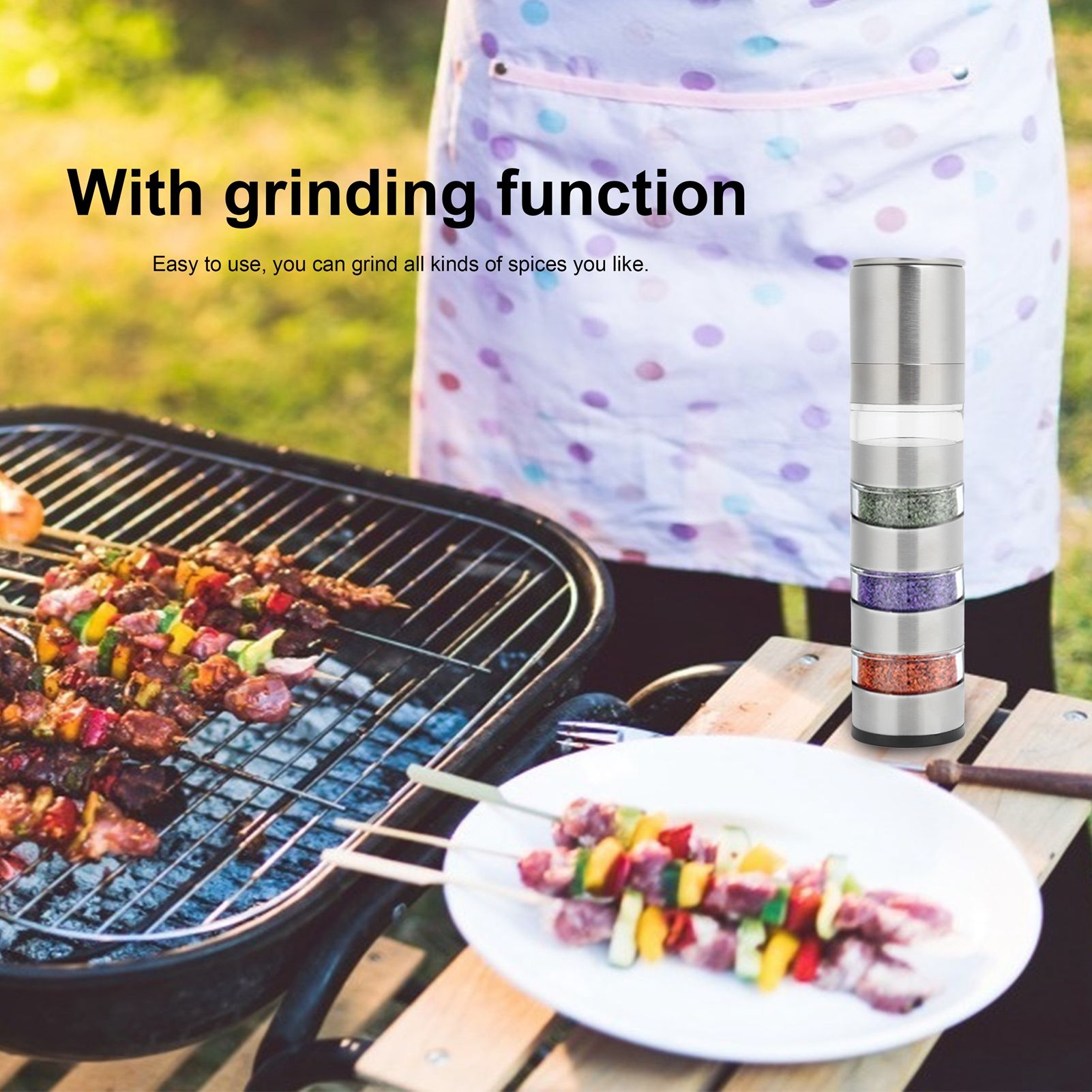 Seasoning Jar Set Spice Bottles Grinder Condiment Dispenser for Outdoor Camping view 14