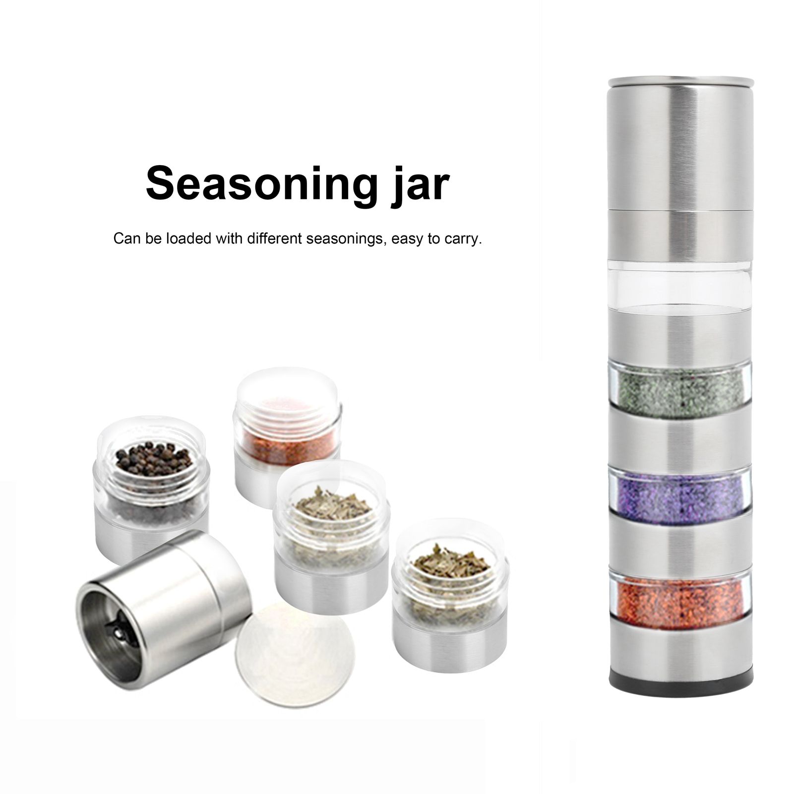 Seasoning Jar Set Spice Bottles Grinder Condiment Dispenser for Outdoor Camping view 15