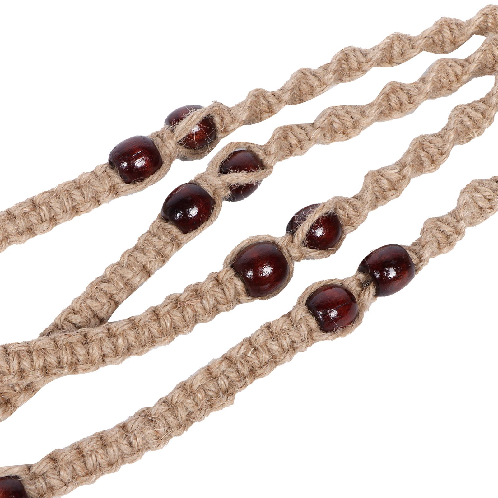 Plant Hanger Hanging Flowerpot Lifting Rope with Wooden Beads Indoor Outdoor view 12