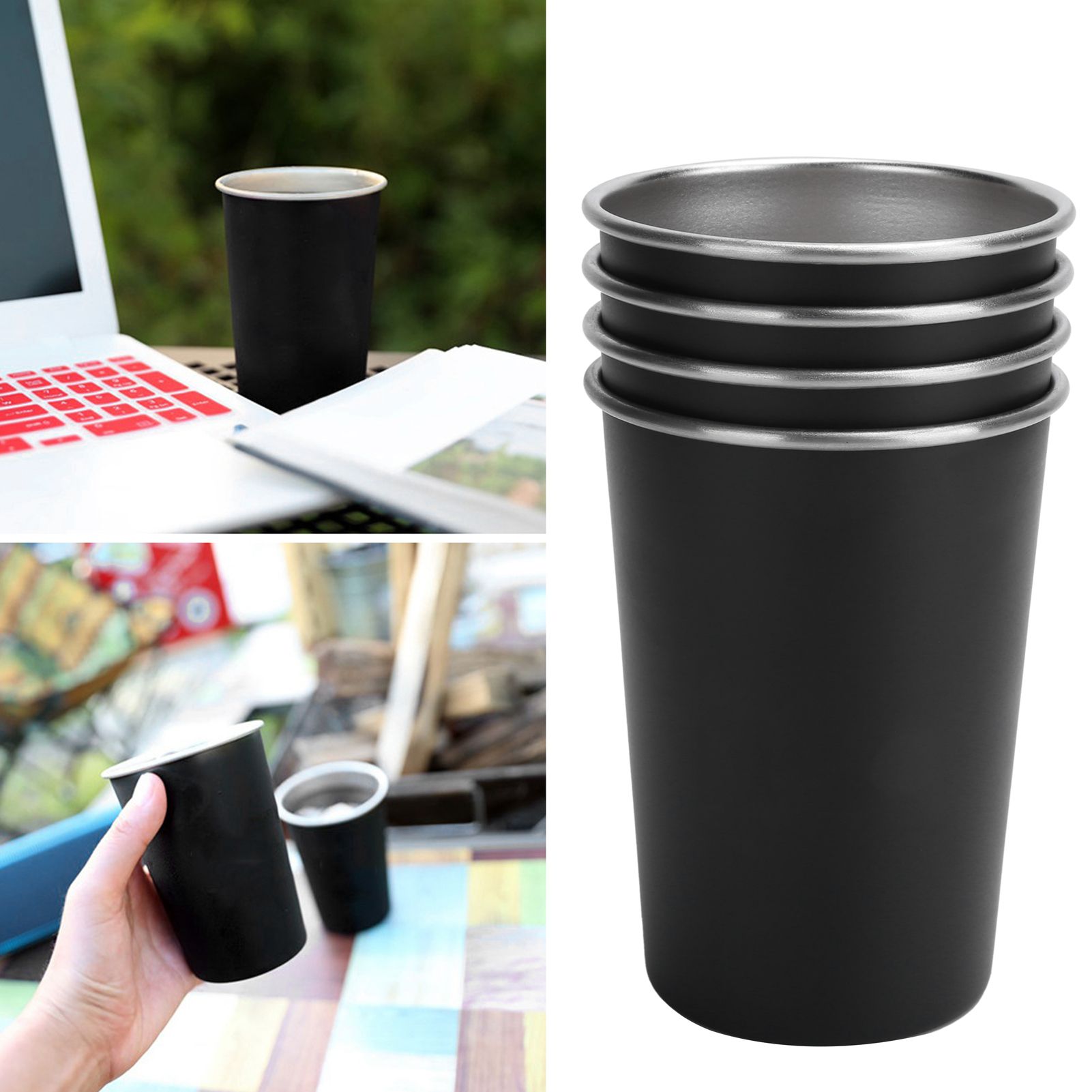 4Pcs Stainless Steel Picnic Cup Beer Beverage Drinking Cup for Outdoor view 9