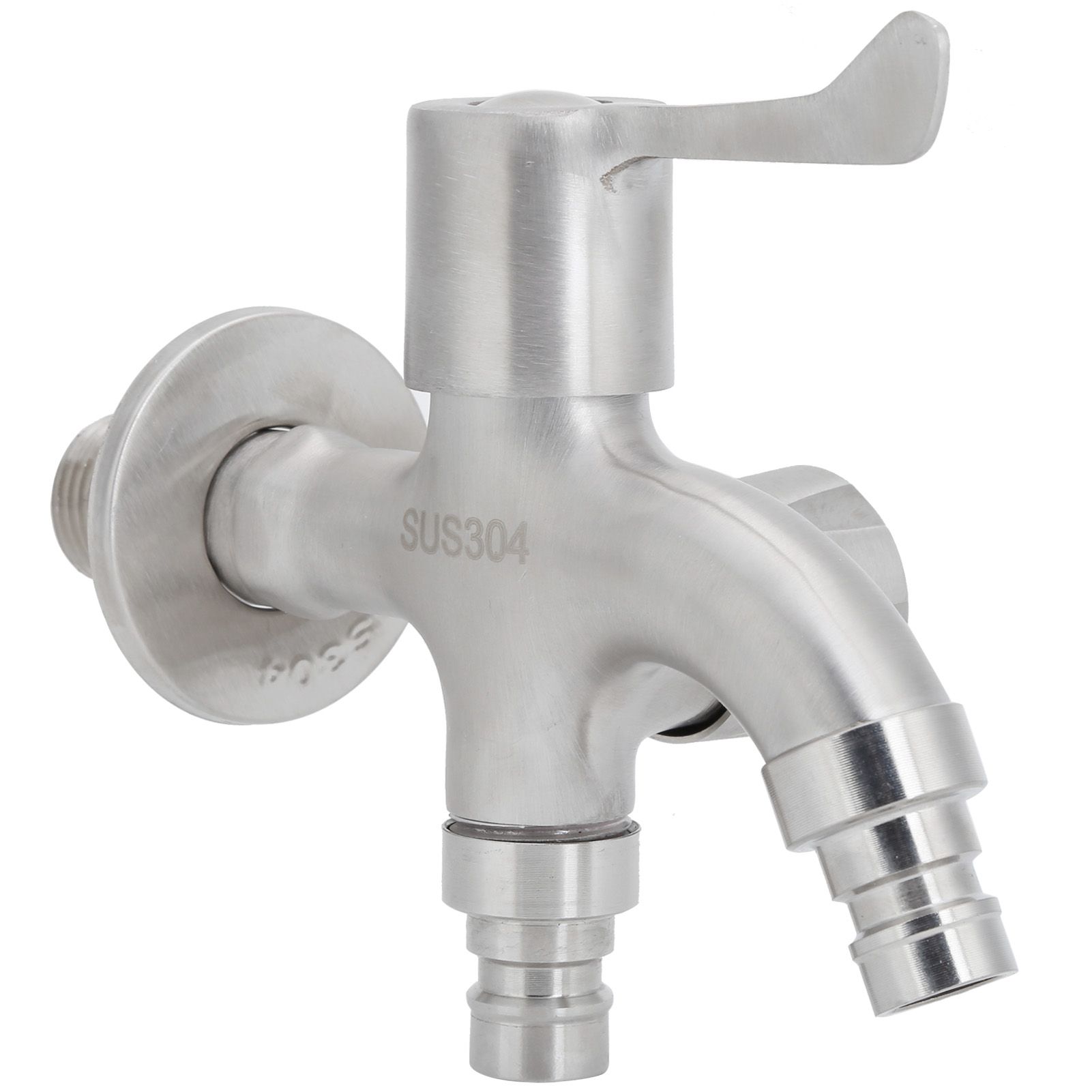 G1/2 Male Thread Water Faucet Dual Outlet Stainless Steel Water Tap for view 2