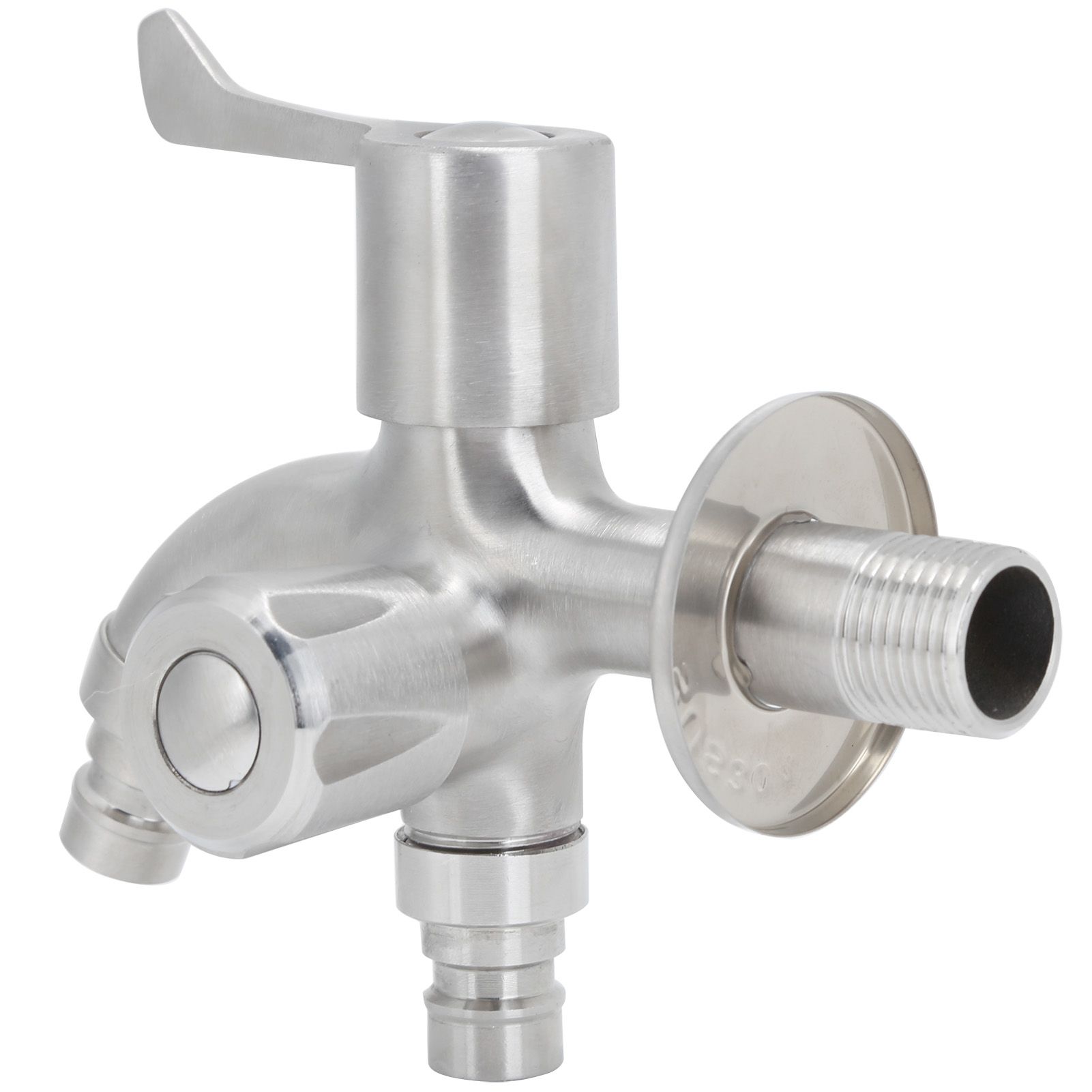 G1/2 Male Thread Water Faucet Dual Outlet Stainless Steel Water Tap for view 3