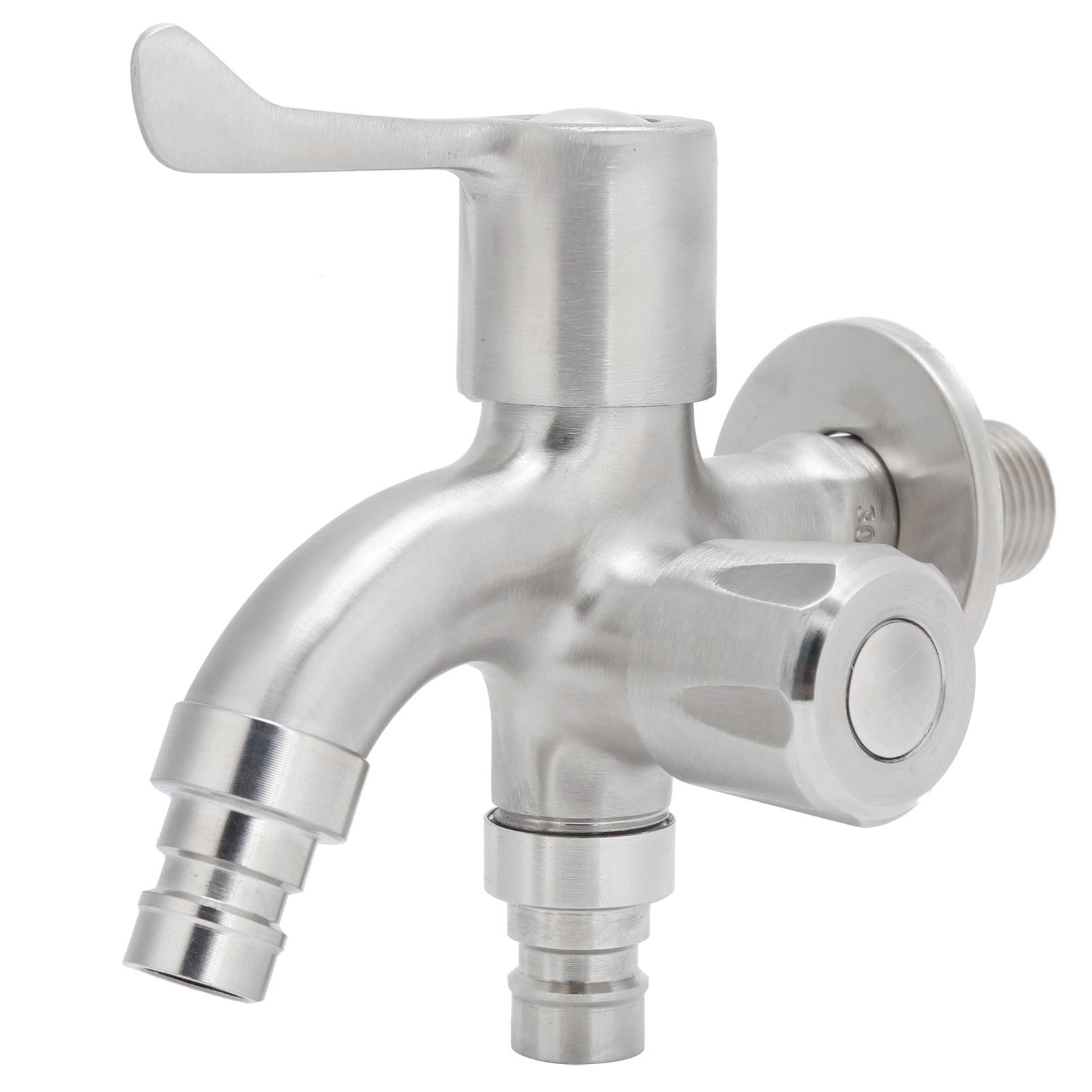 G1/2 Male Thread Water Faucet Dual Outlet Stainless Steel Water Tap for view 7