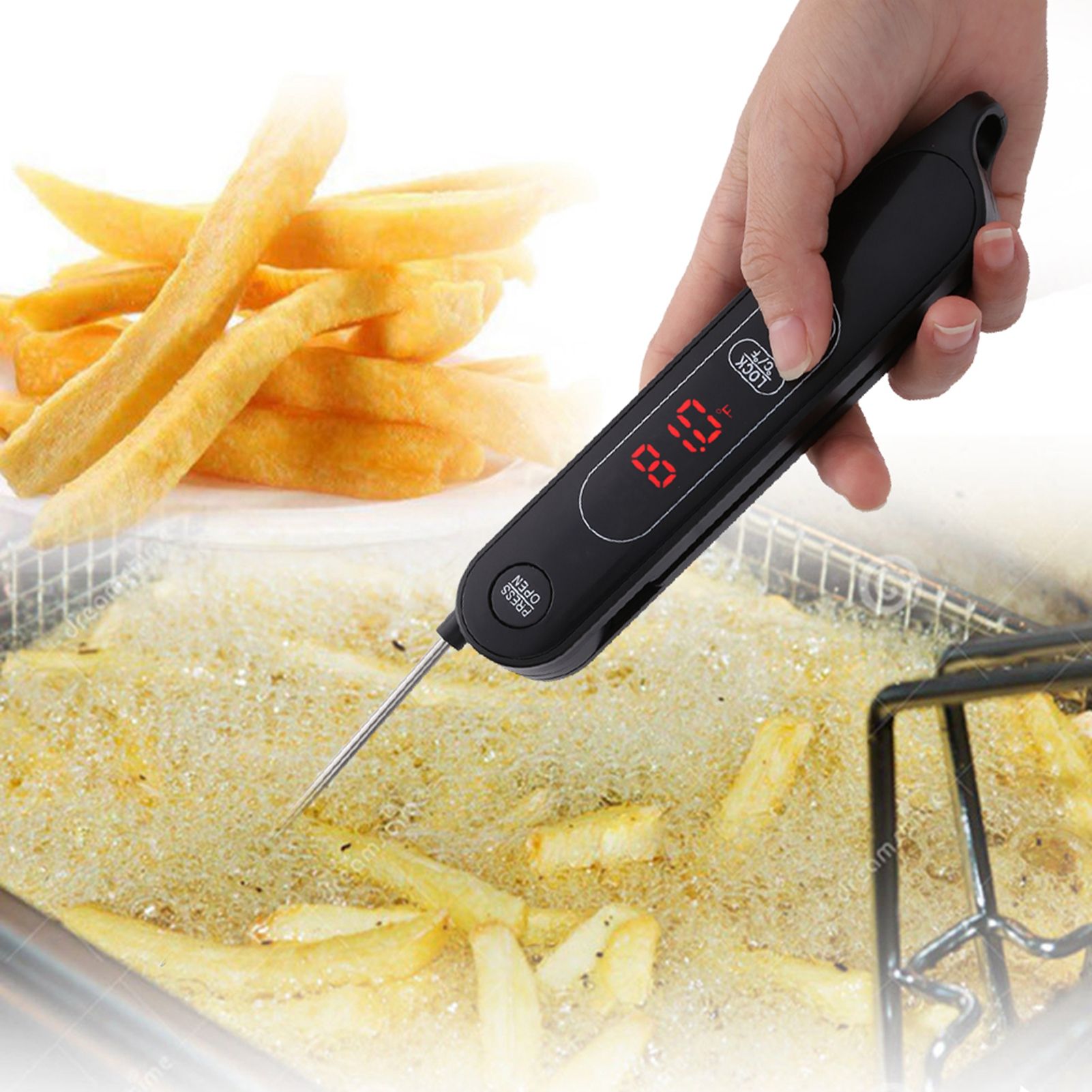 LED Meat Thermometer Foldable Food Thermometer Instant Read for Kitchen view 10