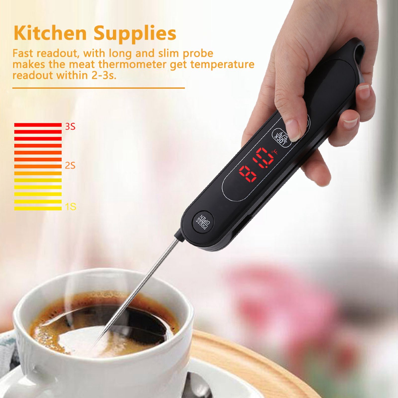 LED Meat Thermometer Foldable Food Thermometer Instant Read for Kitchen view 13