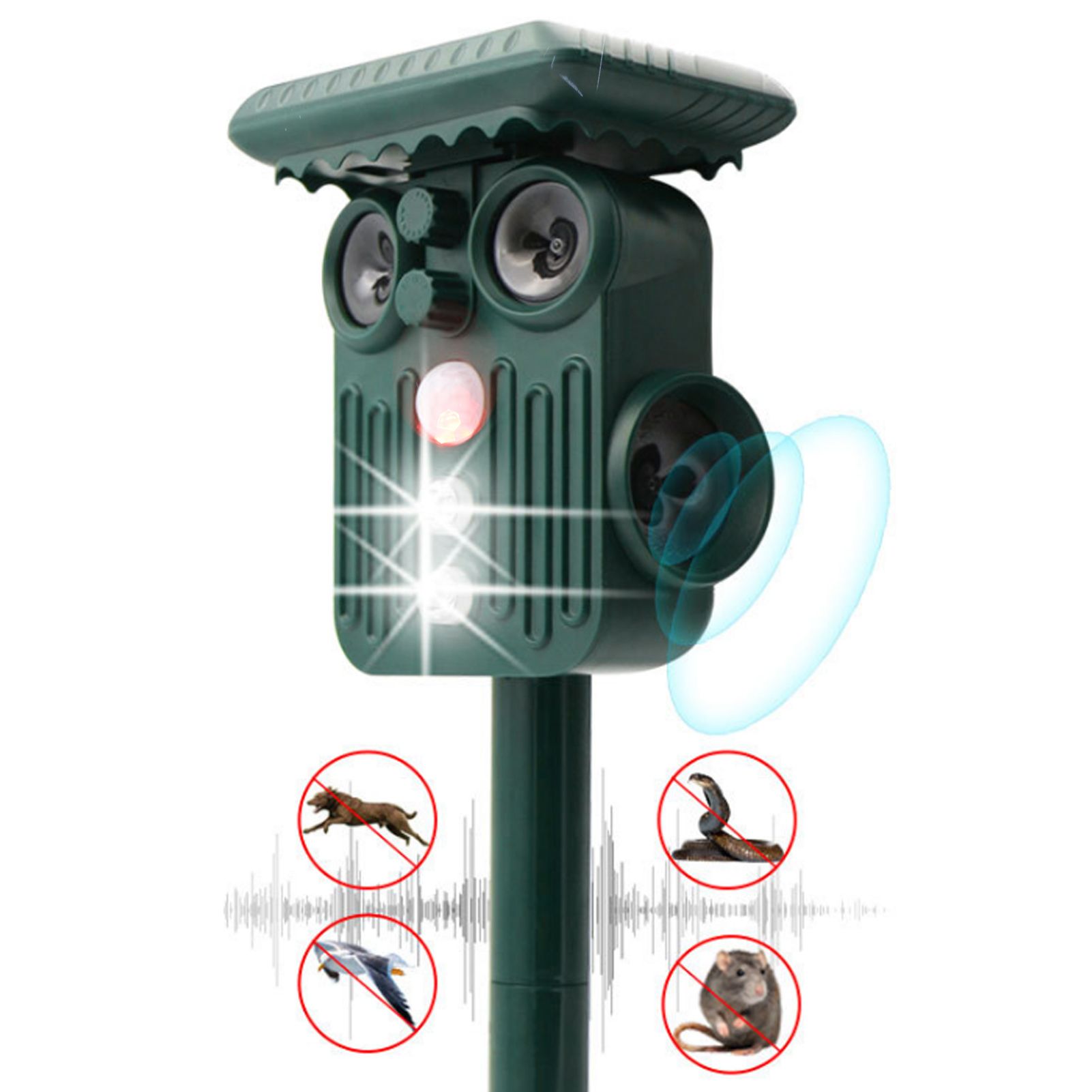 Ultrasonic Animal Repellent Solar Powered Mouse Snake Repeller for Outdoor view 9