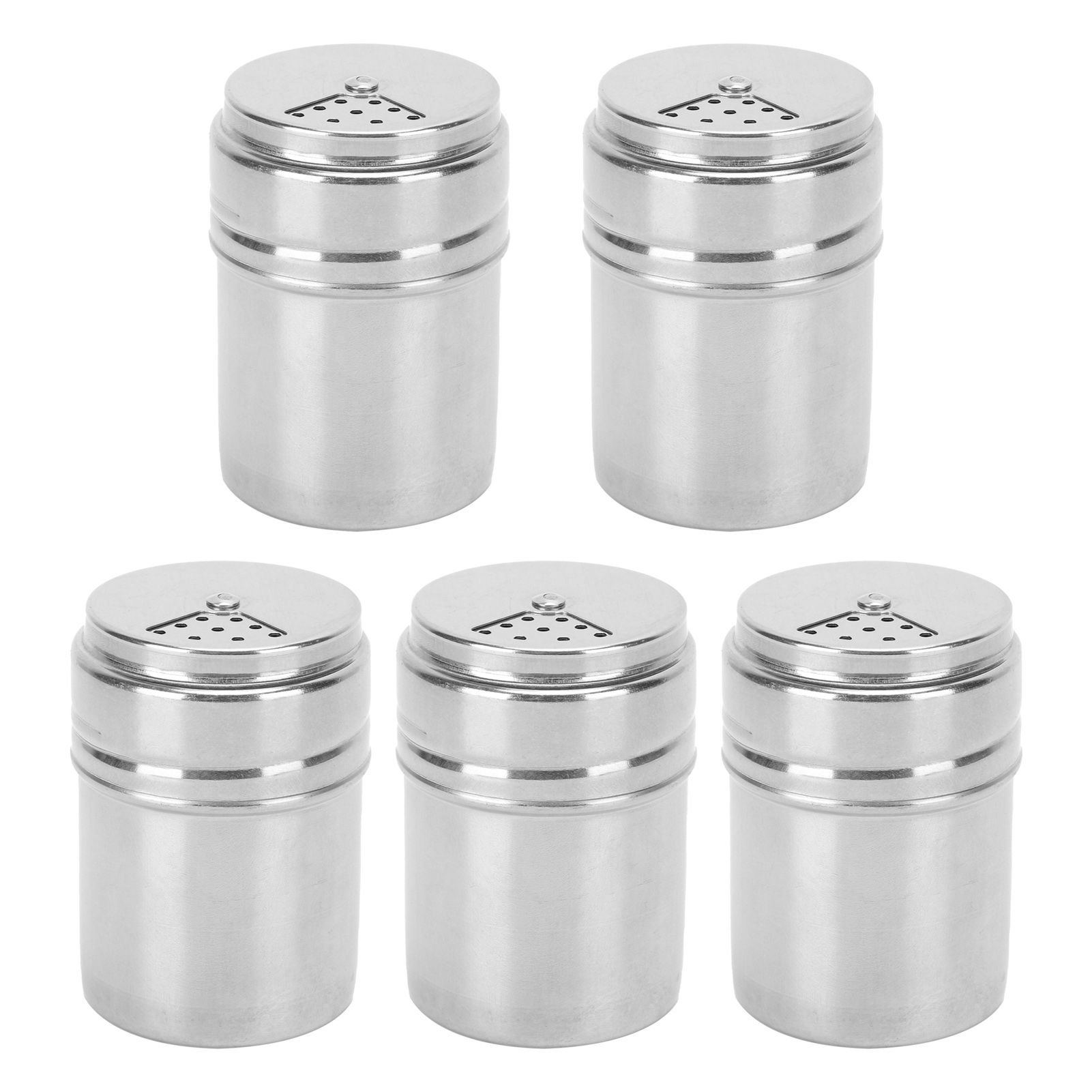 5PCS Seasoning Bottle Stainless Steel Spice Shaker with Rotating Cover Kitchen