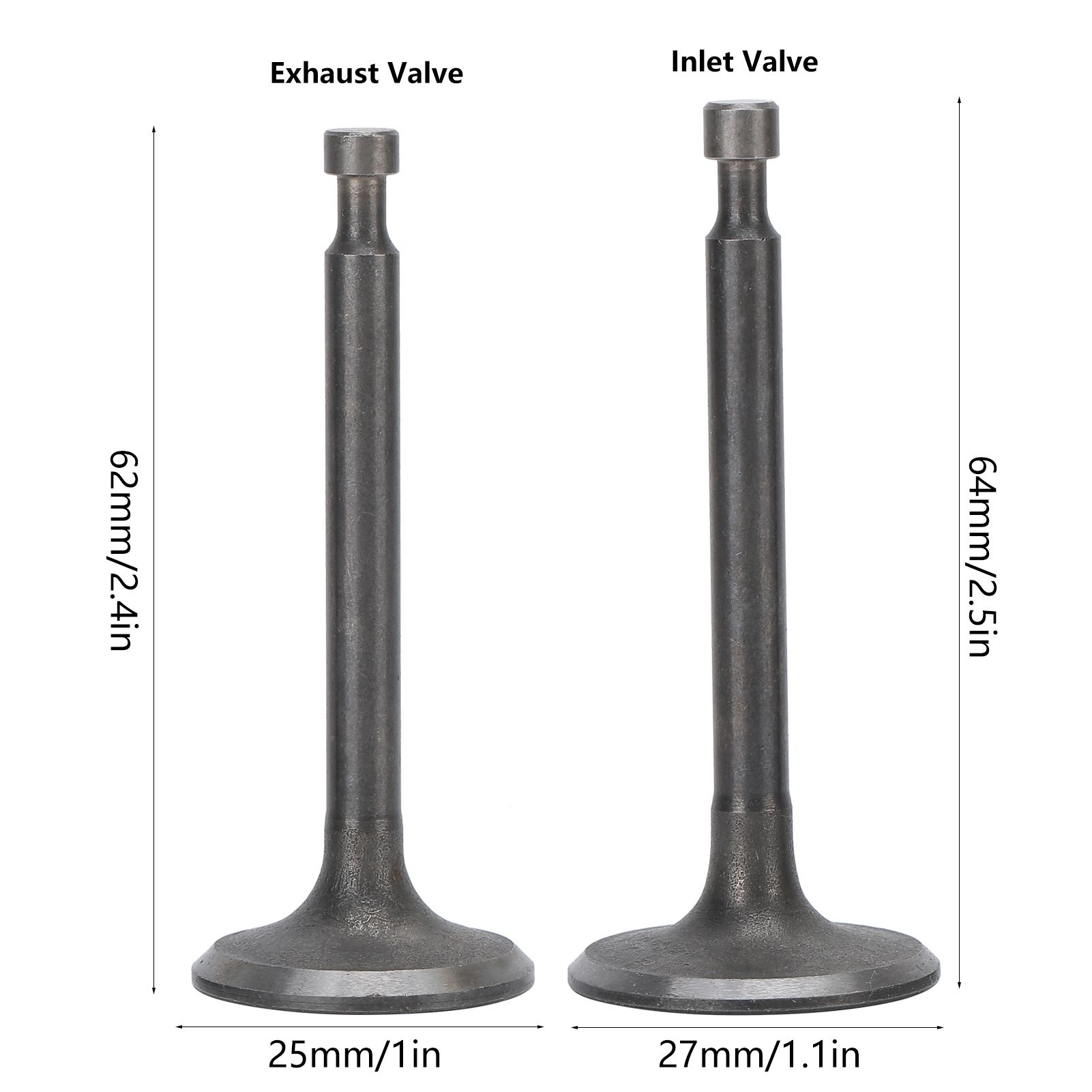 2 Set Intake Exhaust Valve Kit 170F/GX210 Cylinder Head 2.5kw‑3kw Gasoline view 13
