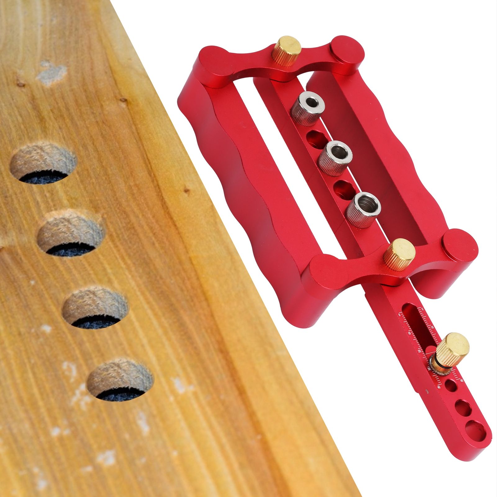 Self Centering Doweling Jig Borehole Locator with Scale Kit DIY Woodworking Tools view 9