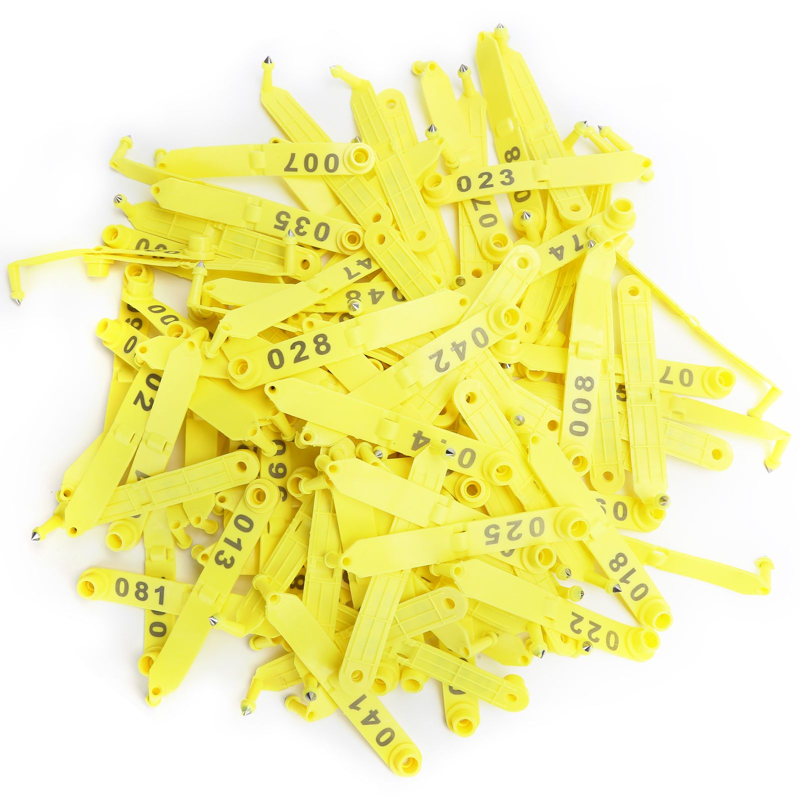 100Pcs Sheep Ear Tag Double Folded Yellow Integrated Number Animal view 2