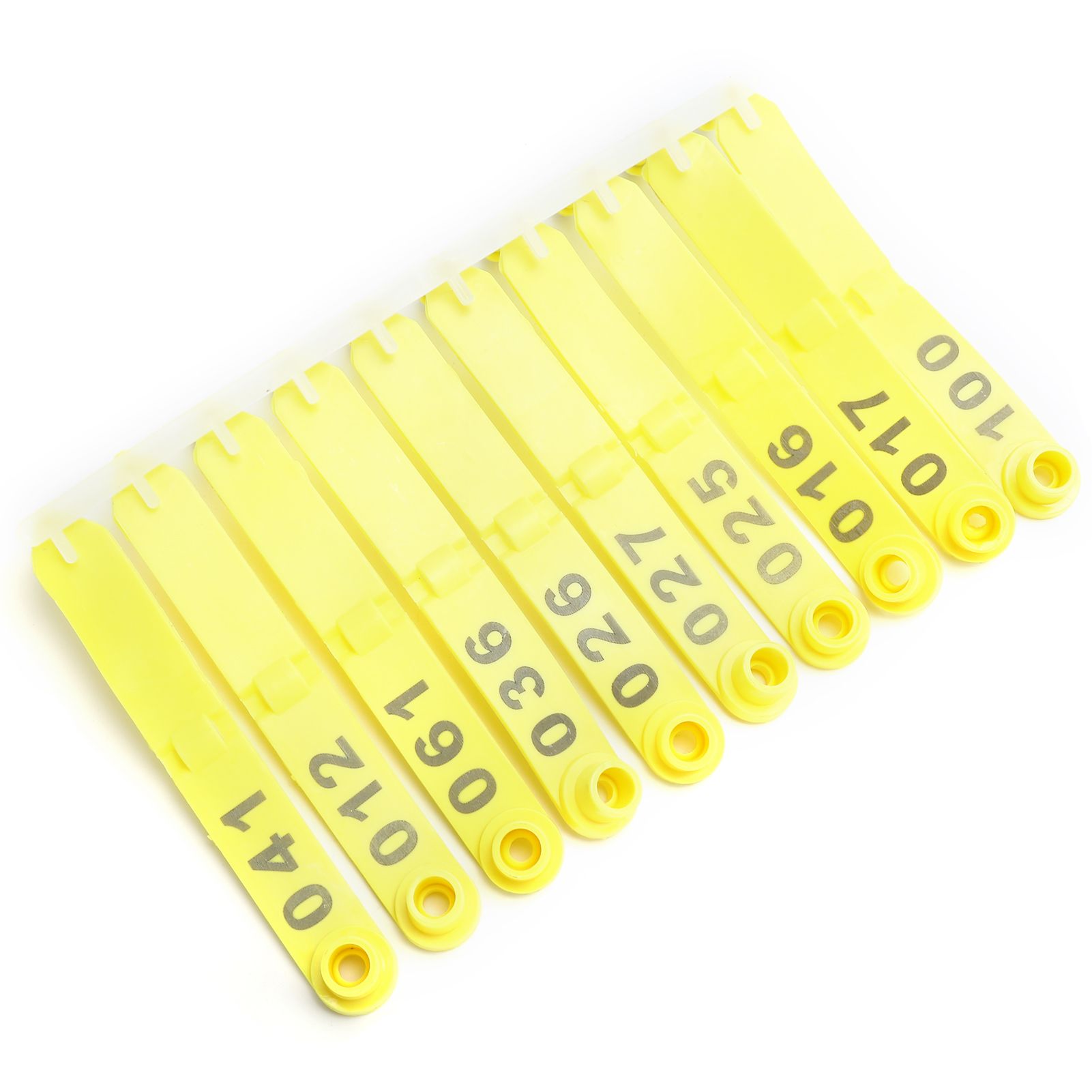 100Pcs Sheep Ear Tag Double Folded Yellow Integrated Number Animal view 3