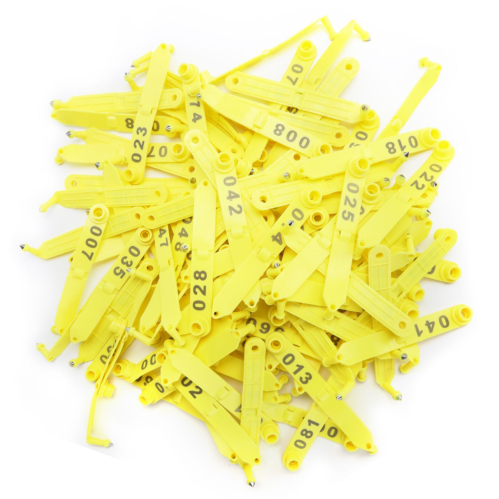100Pcs Sheep Ear Tag Double Folded Yellow Integrated Number Animal view 5