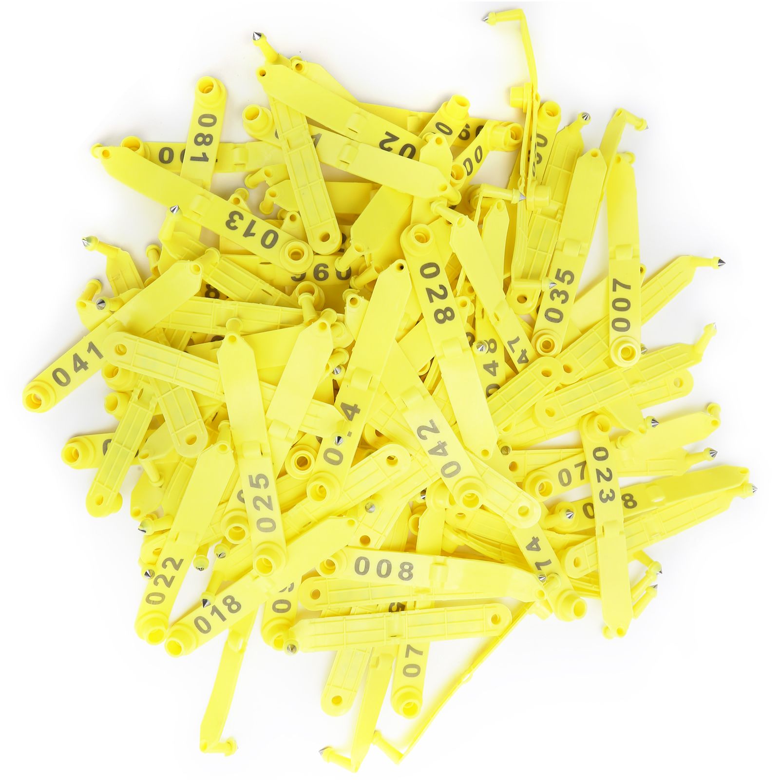 100Pcs Sheep Ear Tag Double Folded Yellow Integrated Number Animal view 6