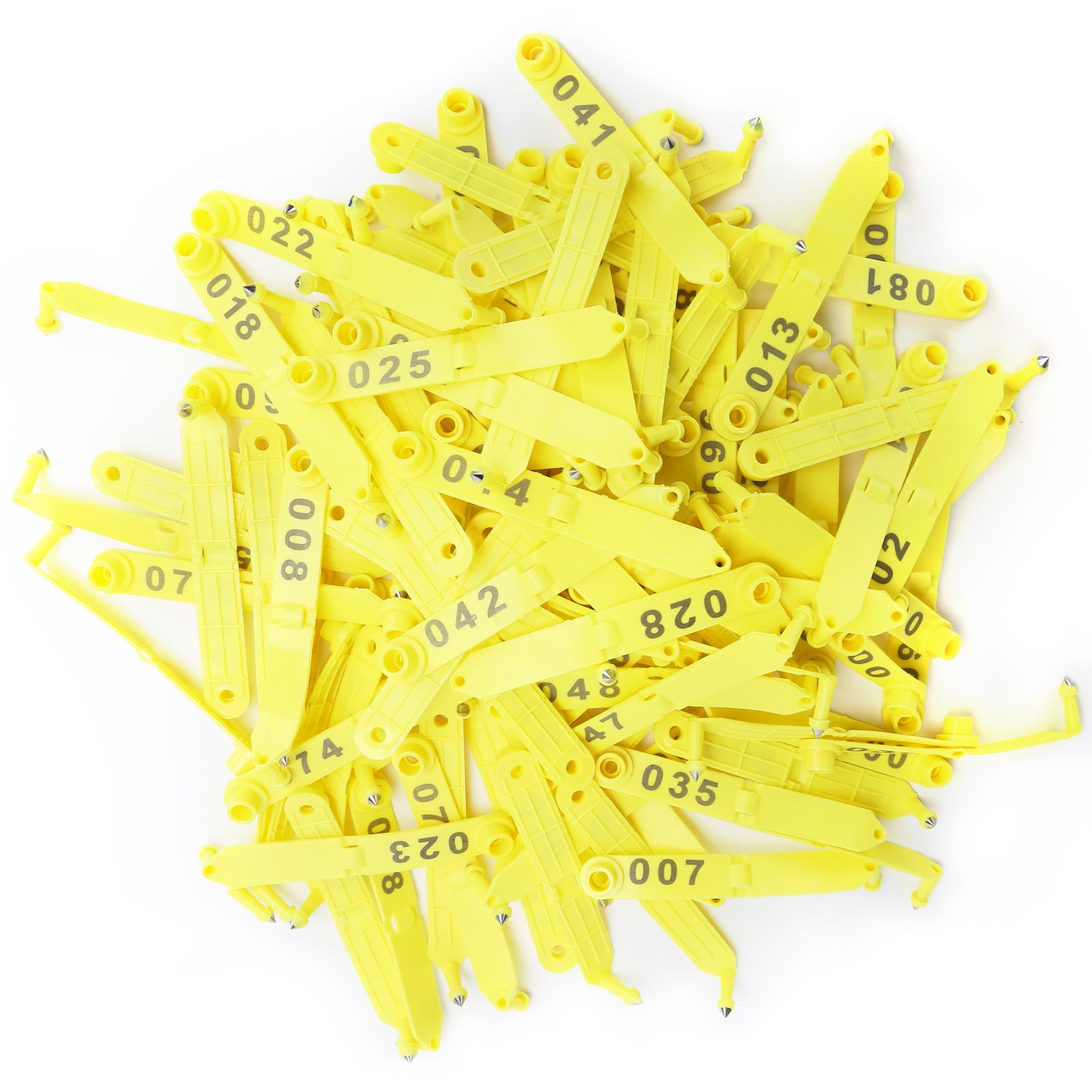100Pcs Sheep Ear Tag Double Folded Yellow Integrated Number Animal view 8