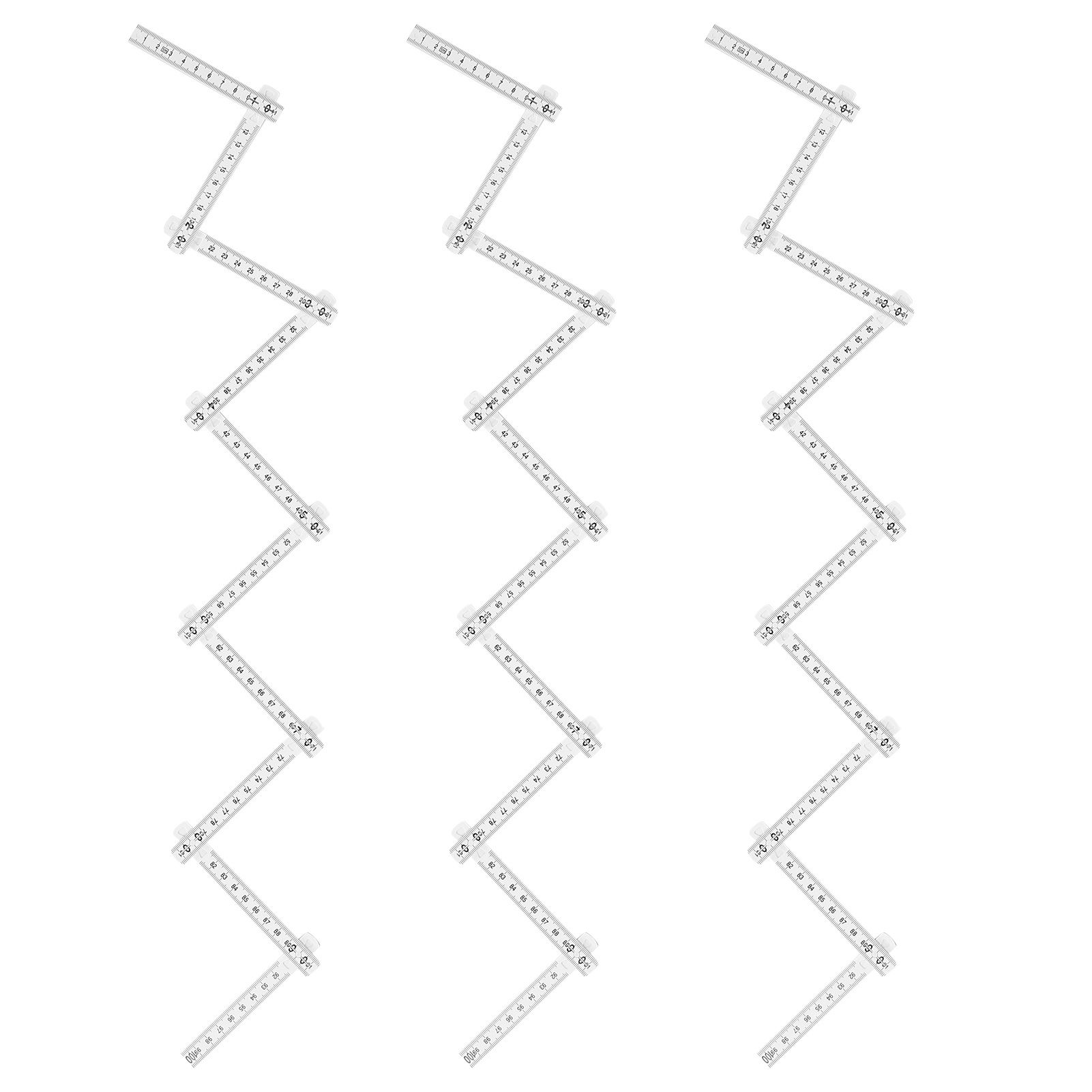 3Pcs Folding Ruler DIY Multi Angle Ruler Linear Measurement for Carpentry Tile view 2