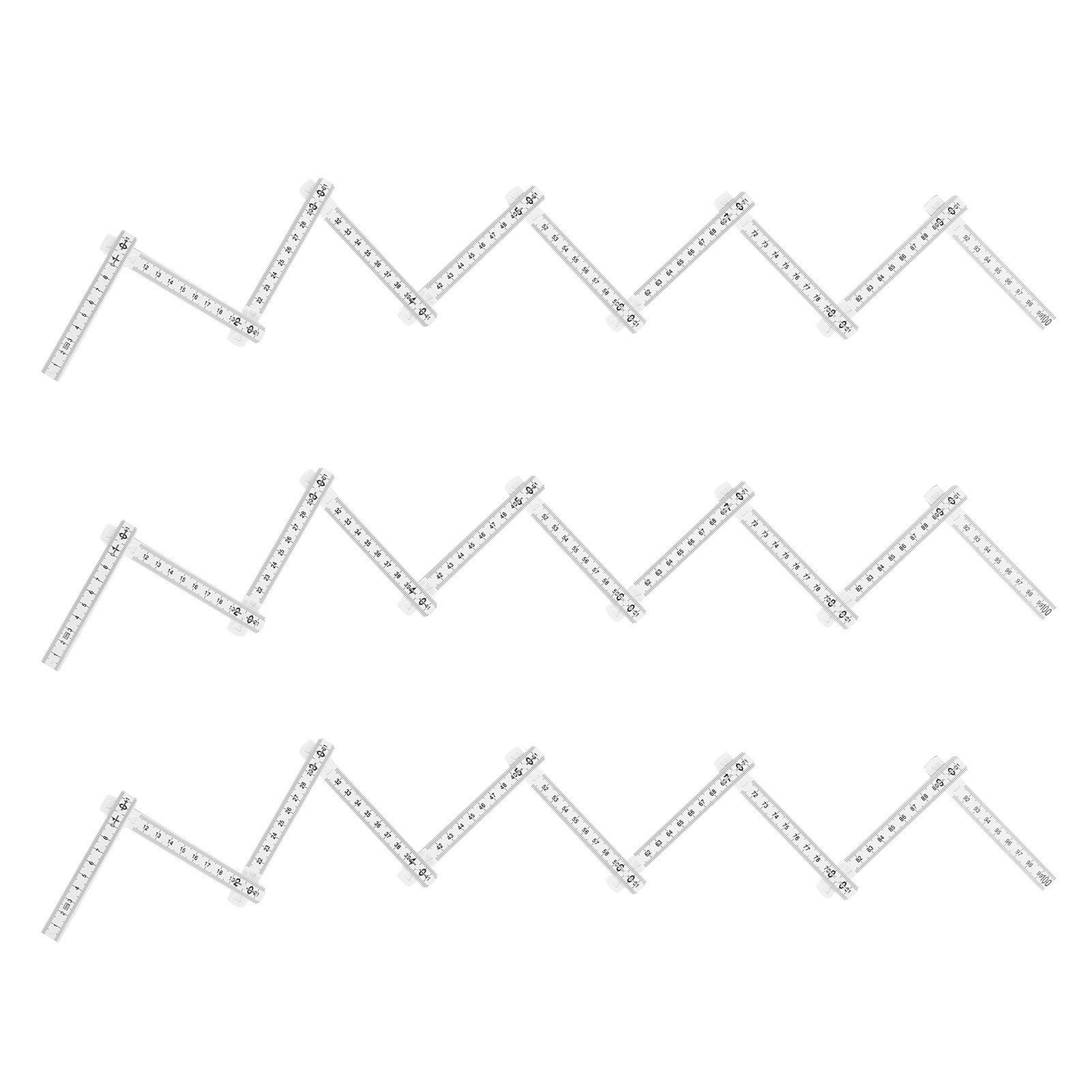 3Pcs Folding Ruler DIY Multi Angle Ruler Linear Measurement for Carpentry Tile view 4