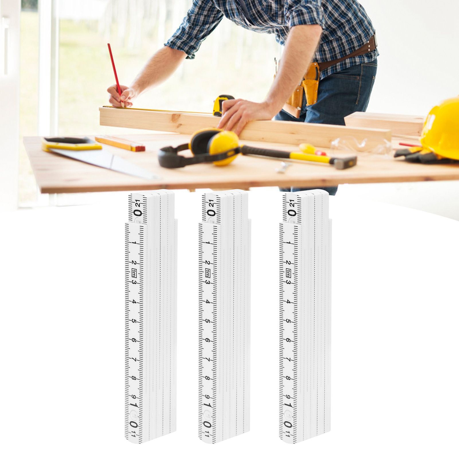 3Pcs Folding Ruler DIY Multi Angle Ruler Linear Measurement for Carpentry Tile view 9