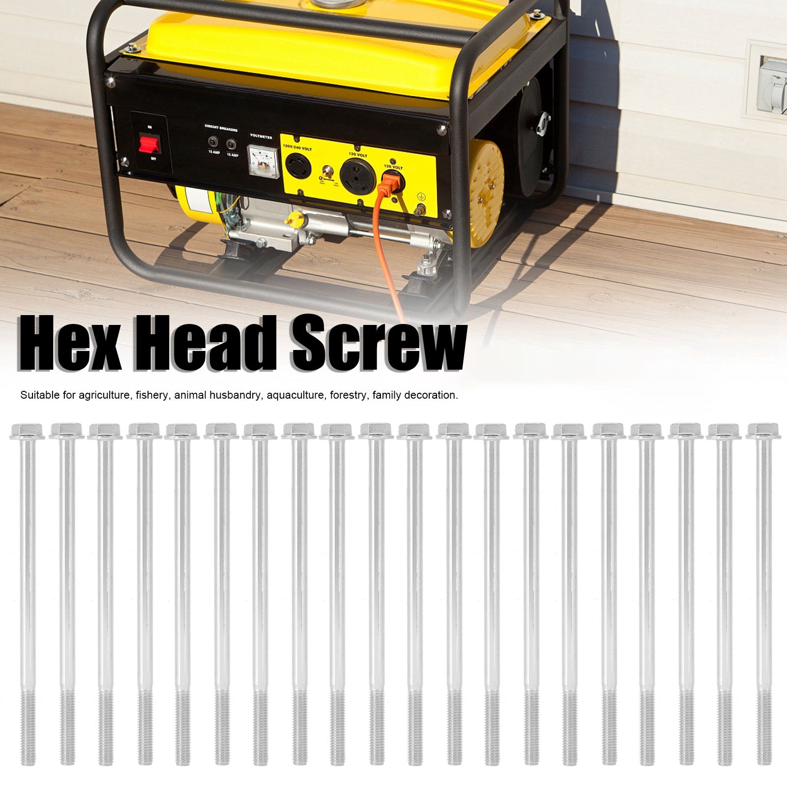 20pcs M6 x 120mm Hex Extended Motor Screw Hex Head Long Screw for Agriculture view 12
