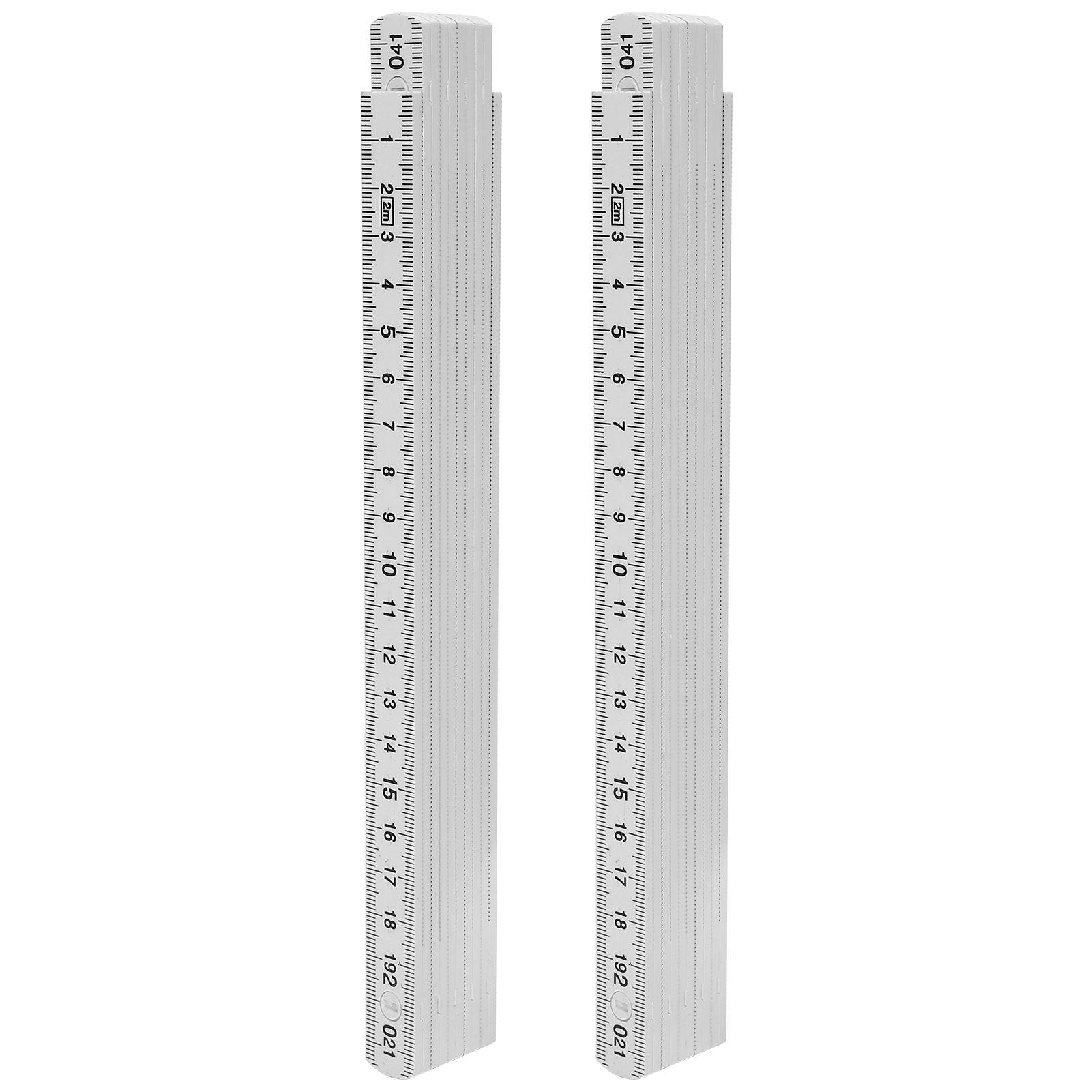 2Pcs 2m Folding Carpenters Ruler Lightweight Compact Measuring Stick
