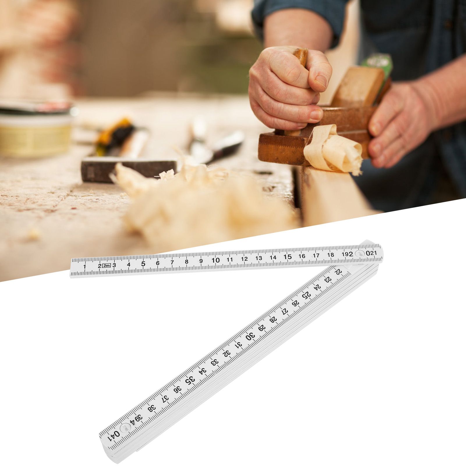2Pcs 2m Folding Carpenters Ruler Lightweight Compact Measuring Stick view 9