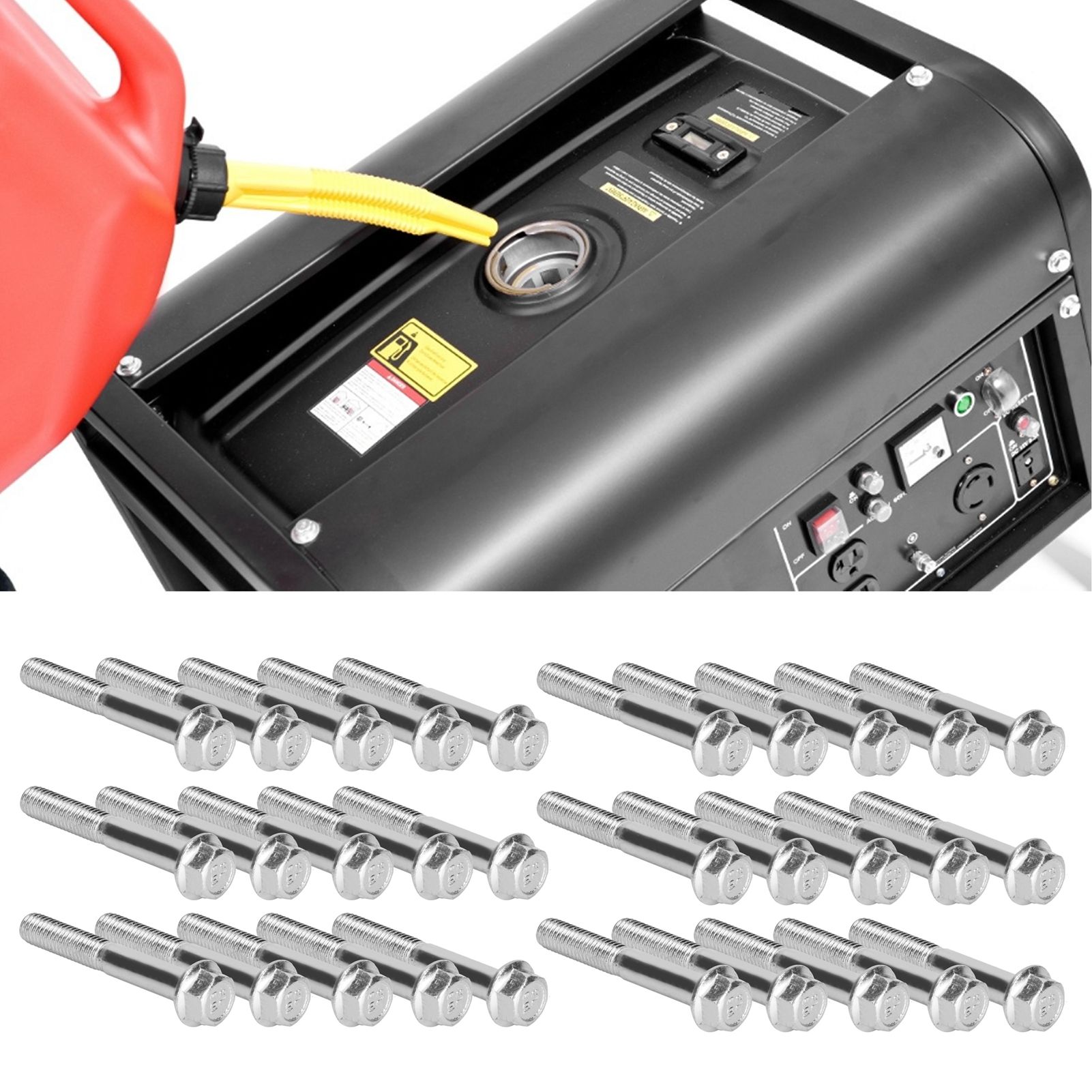 30Pcs M8x55 Screws Cylinder Bolt Accessory for 168F/170F 2kw‑3kw Gasoline view 10