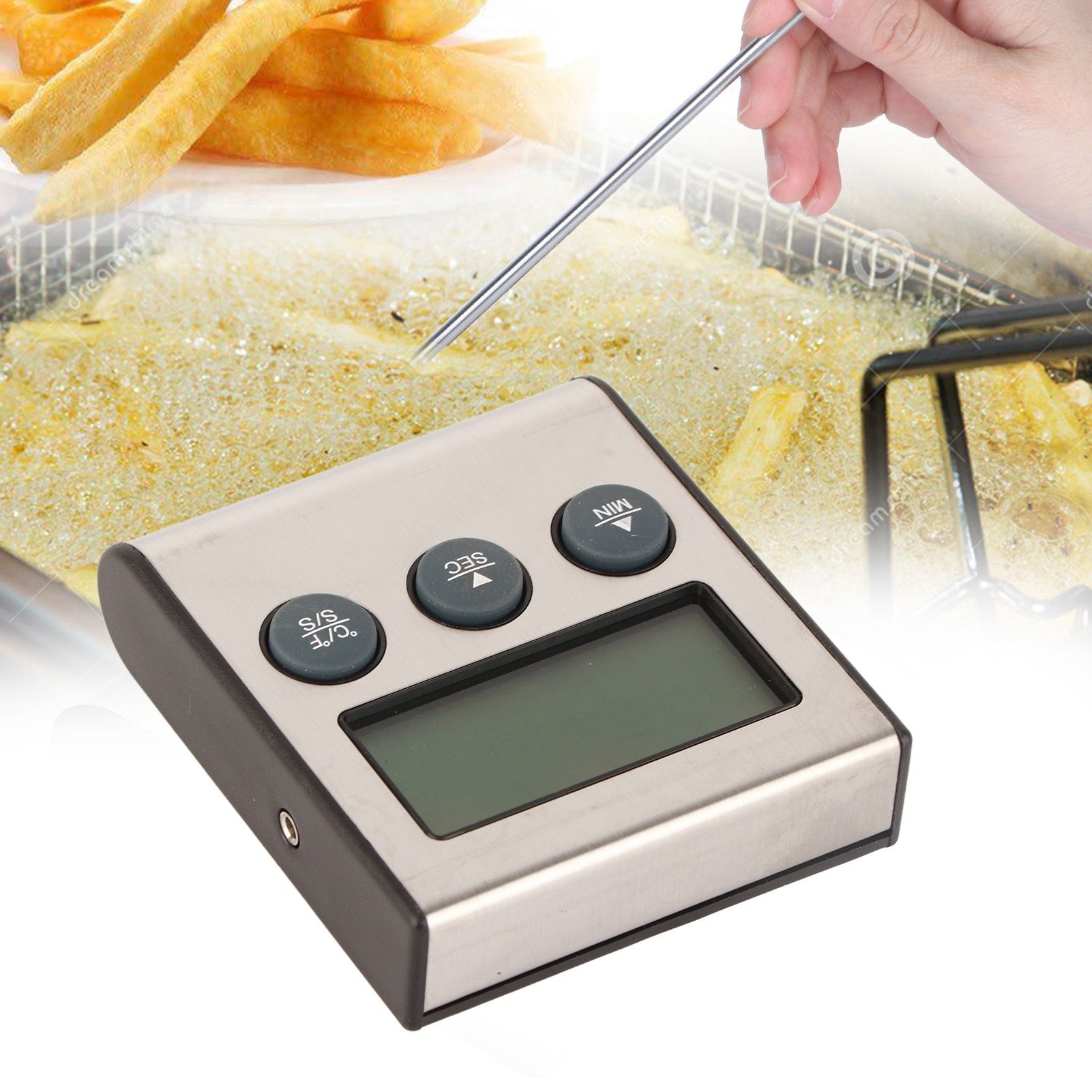 Digital Cooking Thermometer Timer LCD Display ℃/℉ W/Probe for Barbecue Meat view 10