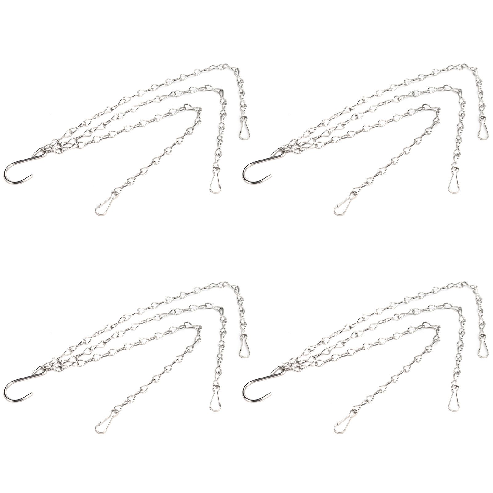 4Pcs Hanging Chain with Hooks 304 Stainless Steel Garden Flower Pot Plant view 2